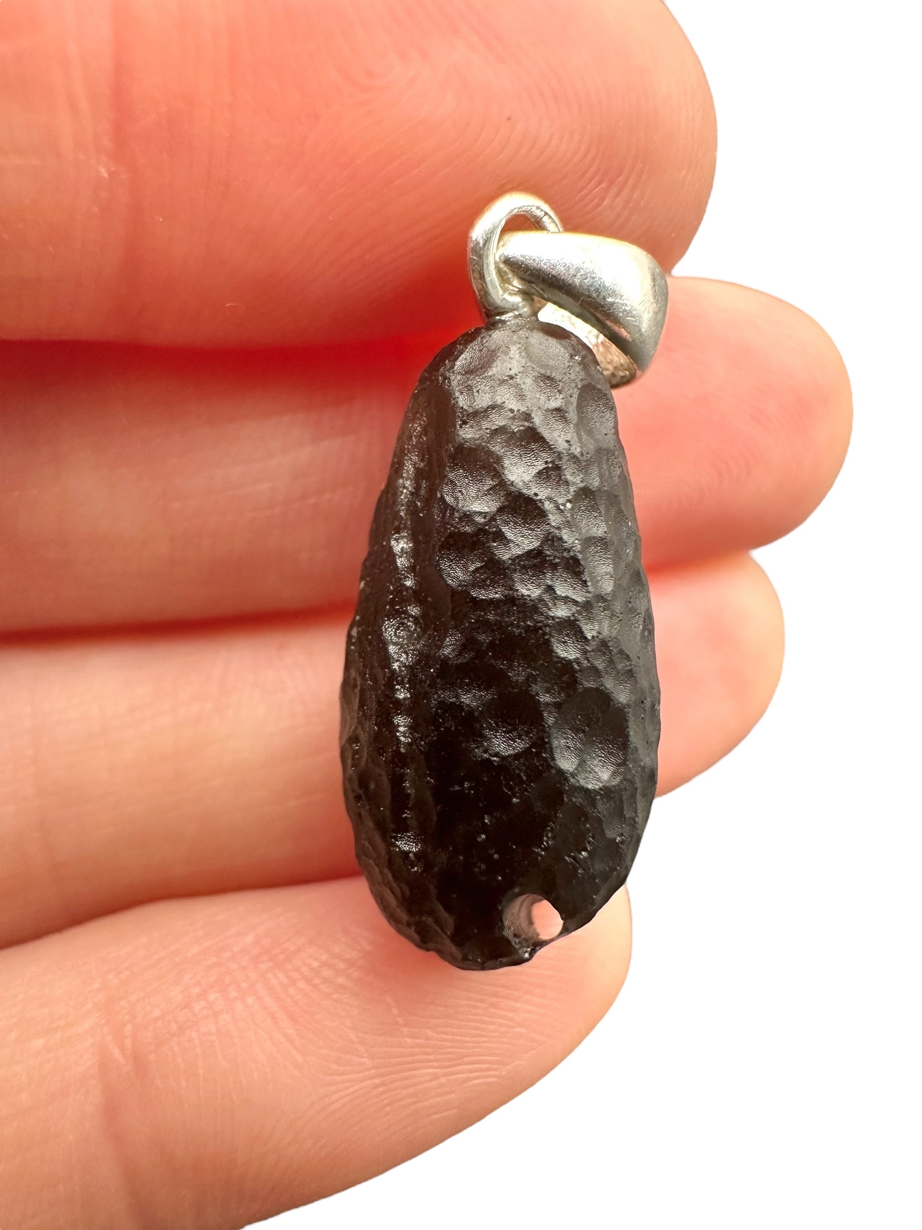 Silver colombianite pendant