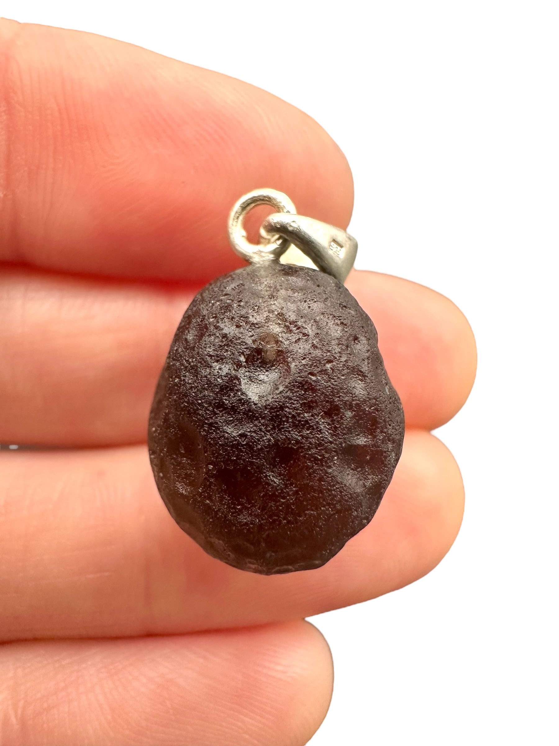 Silver colombianite pendant