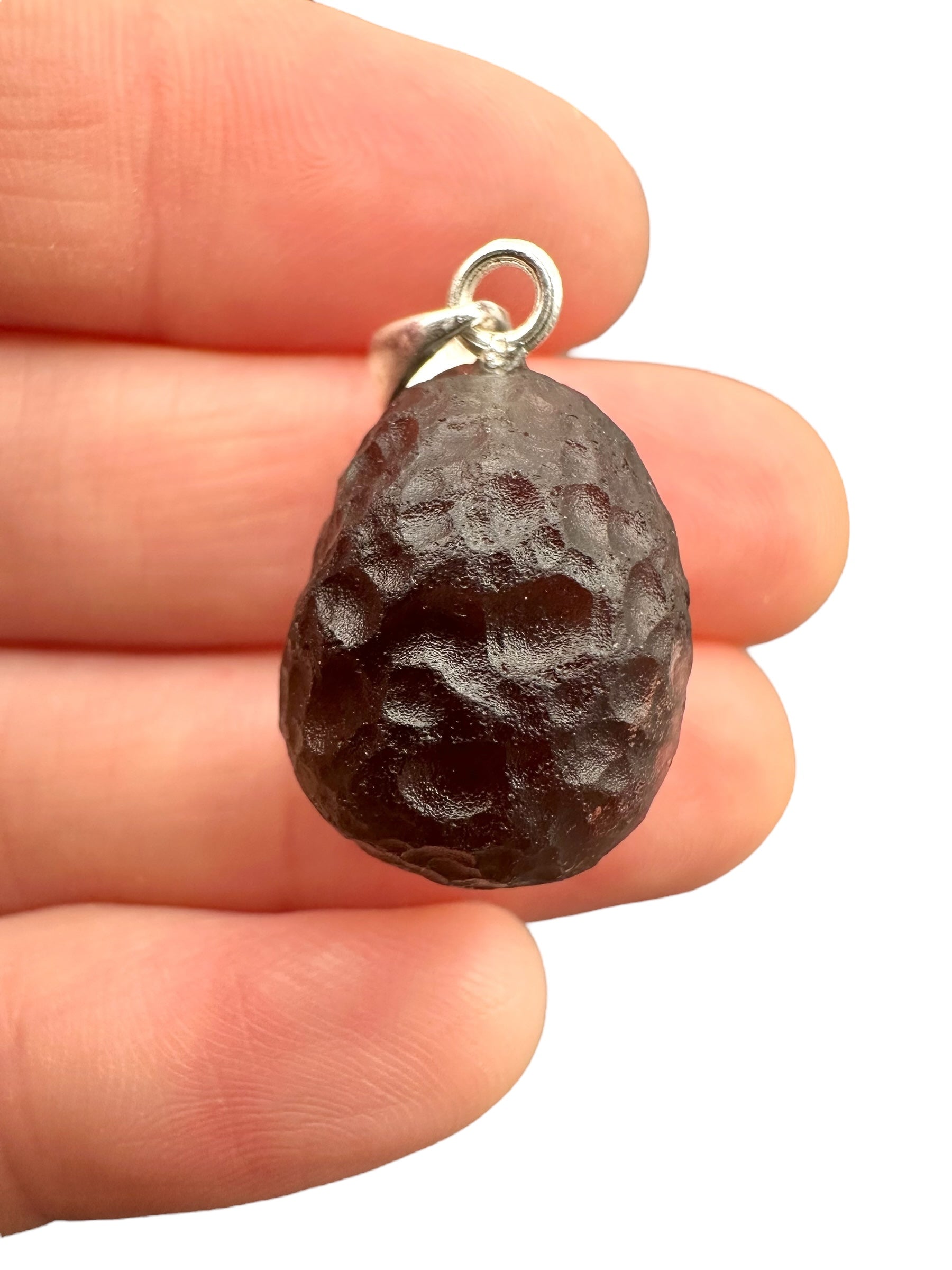 Silver colombianite pendant