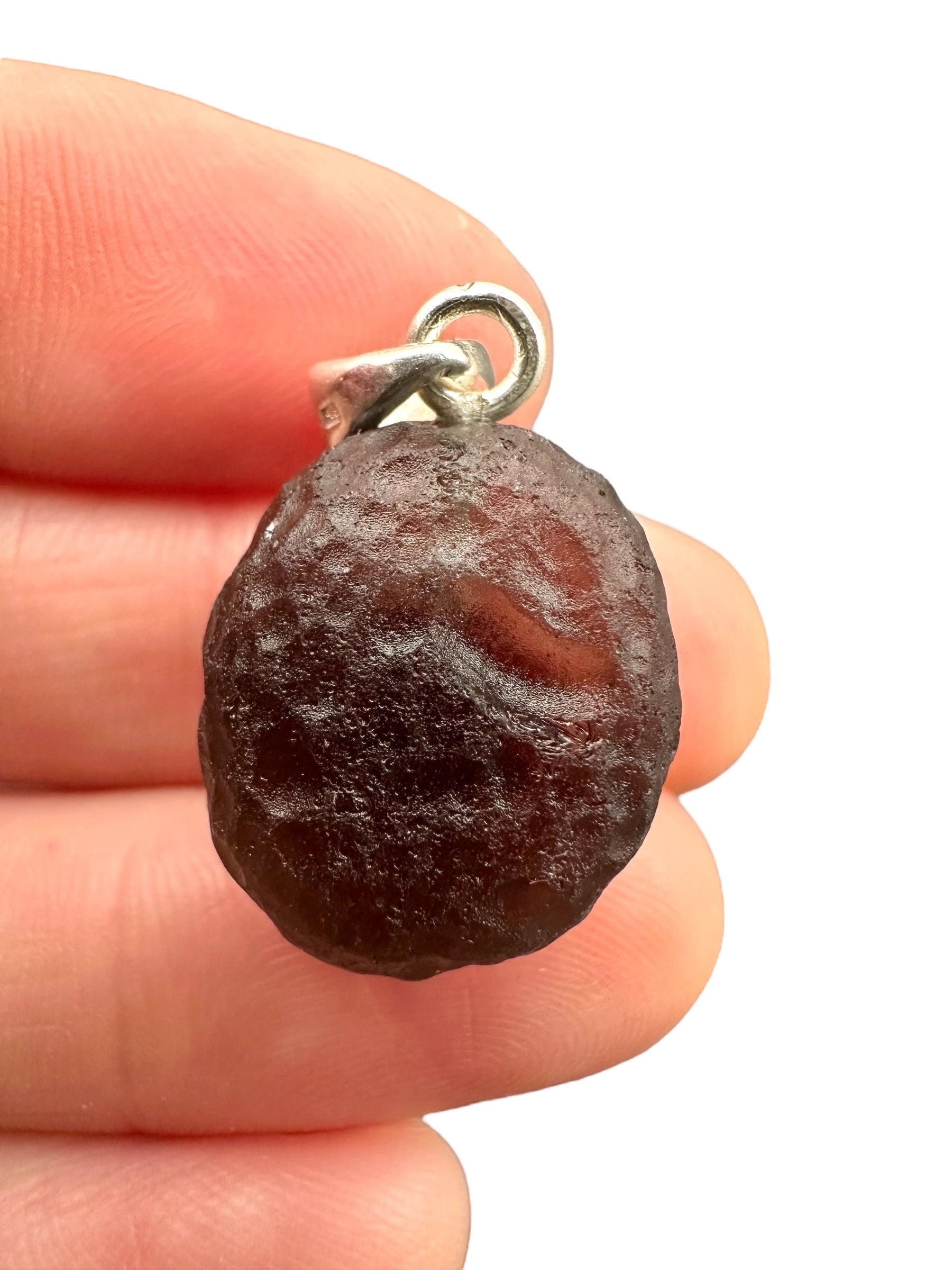 Silver colombianite pendant