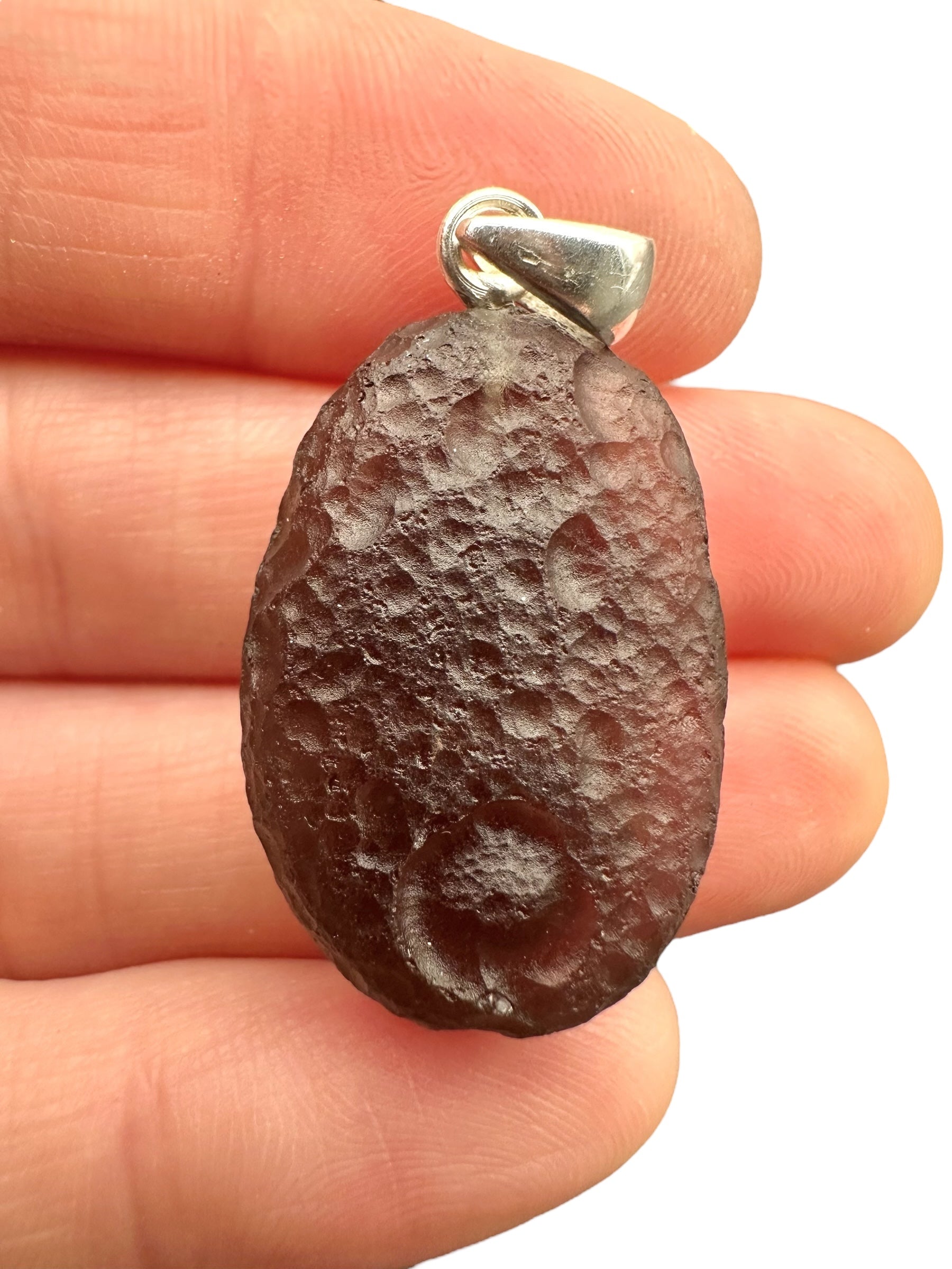 Silver colombianite pendant