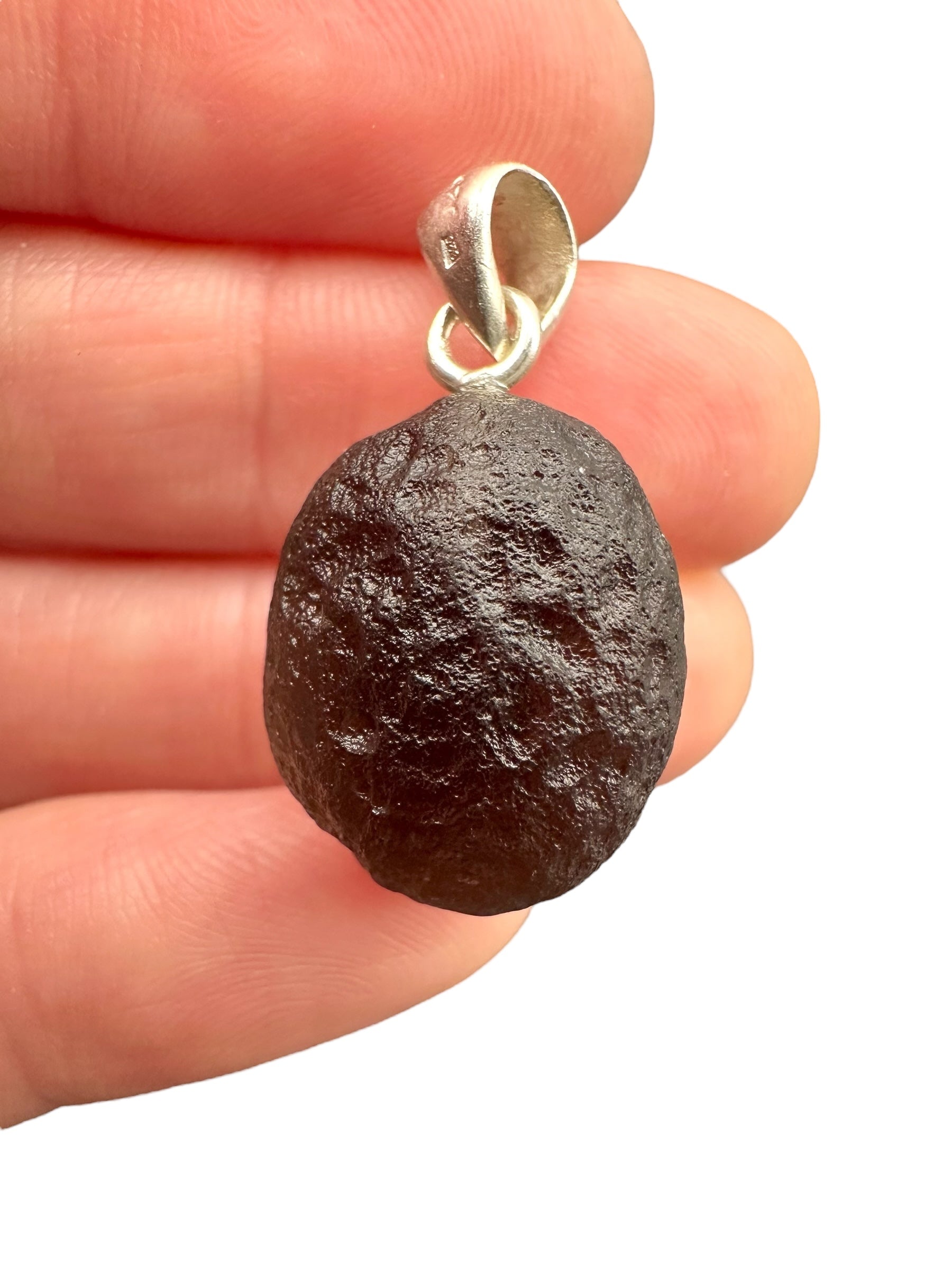 Silver colombianite pendant