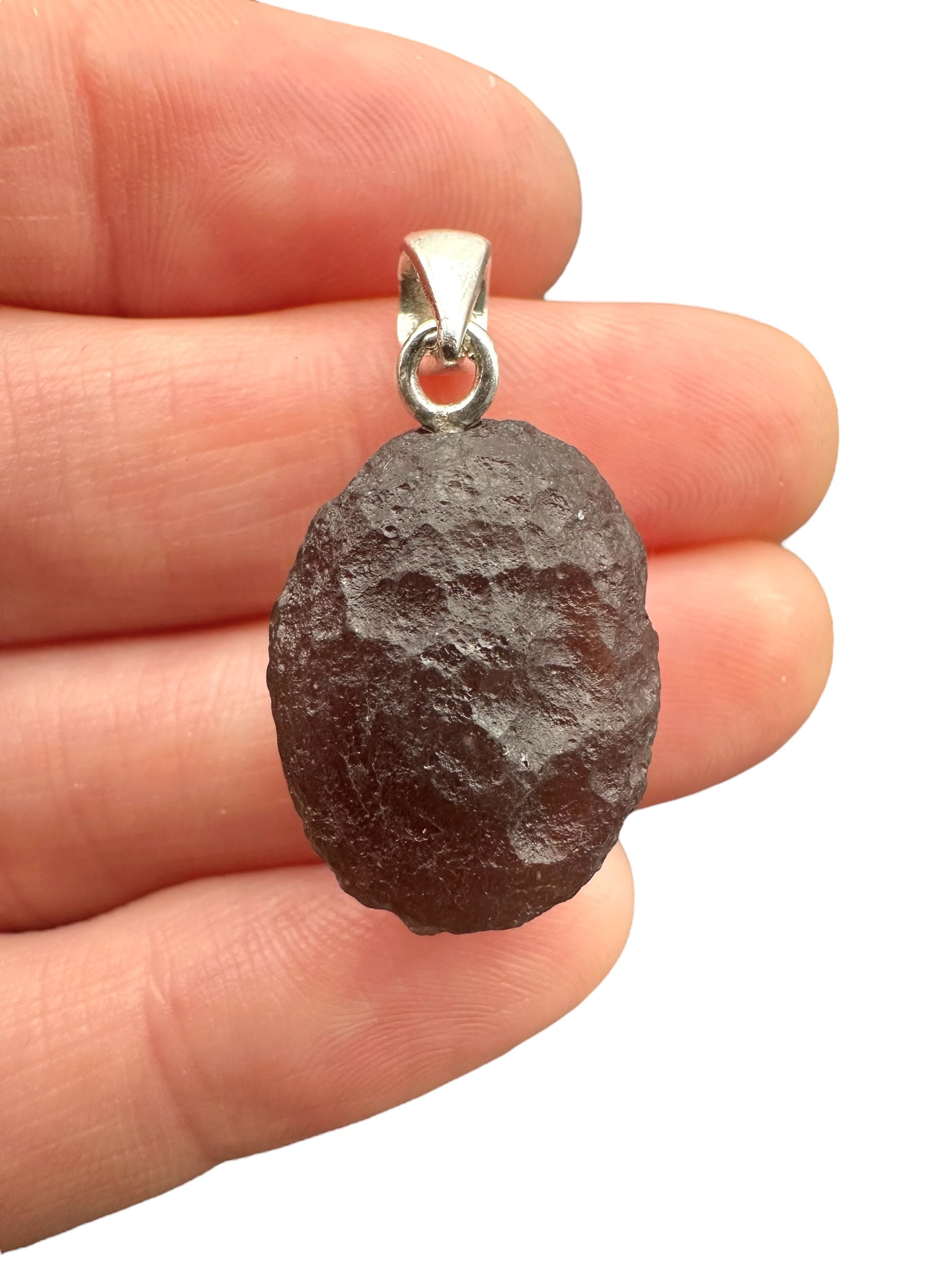 Silver colombianite pendant