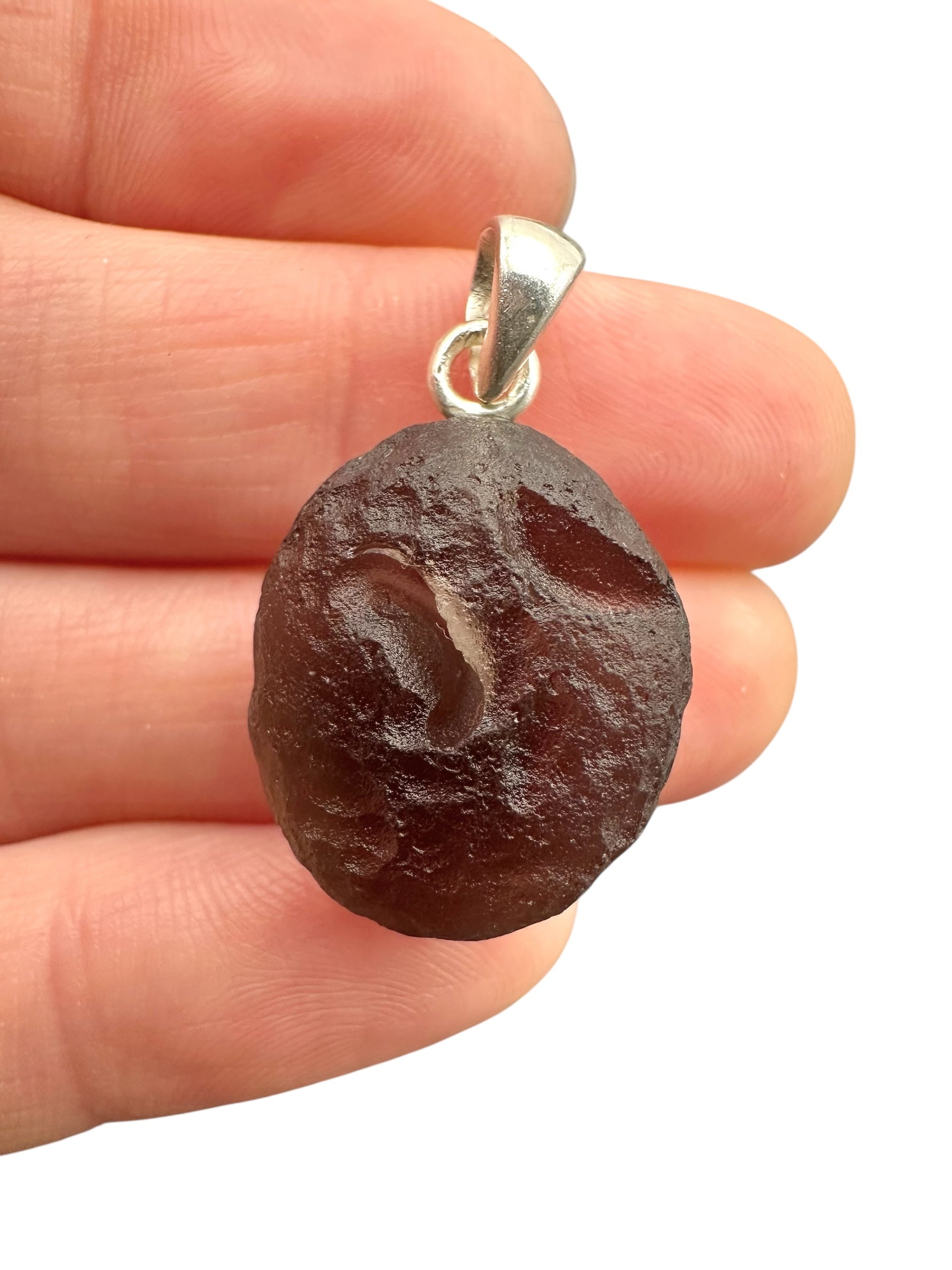 Silver colombianite pendant