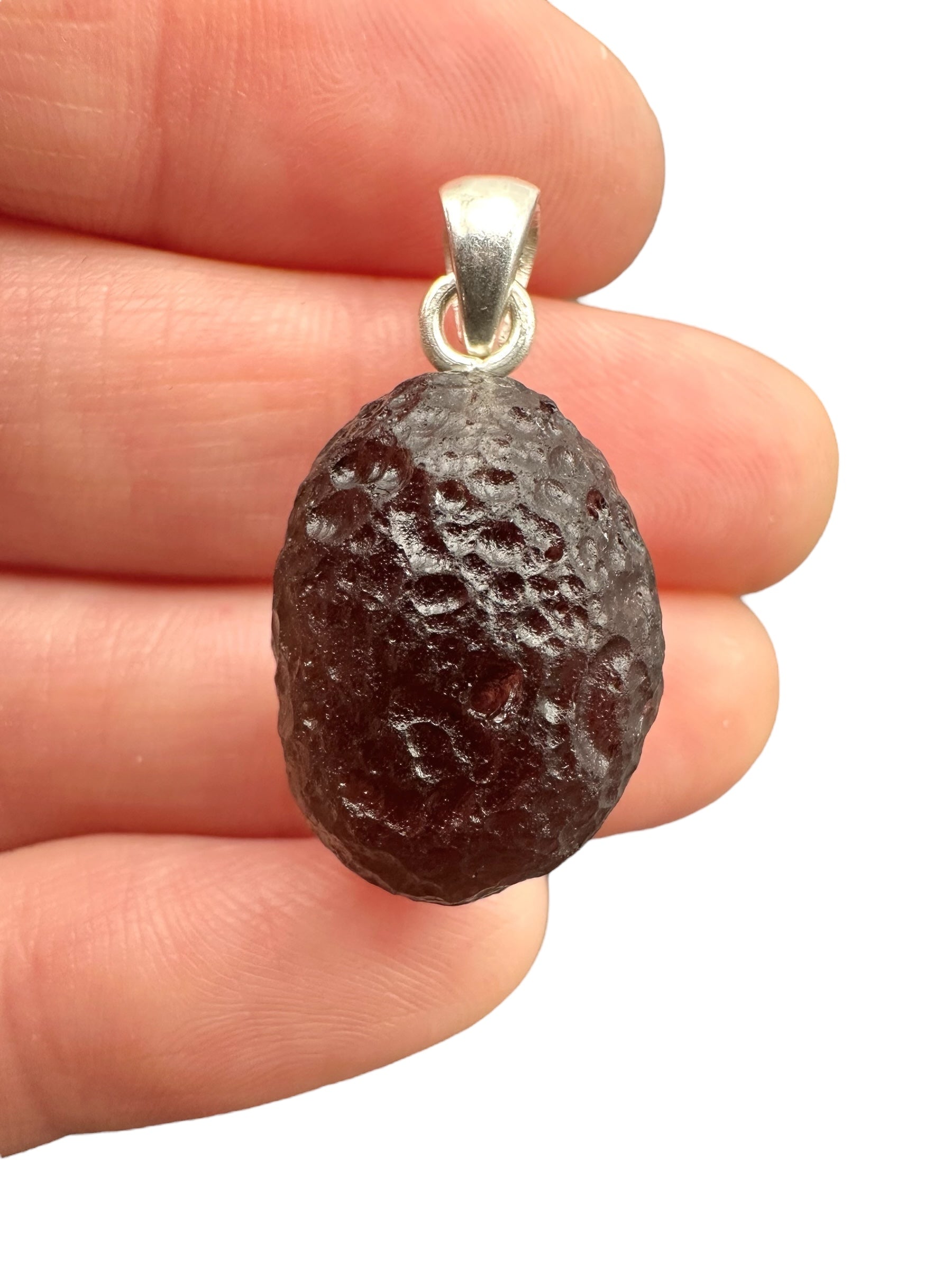 Silver colombianite pendant