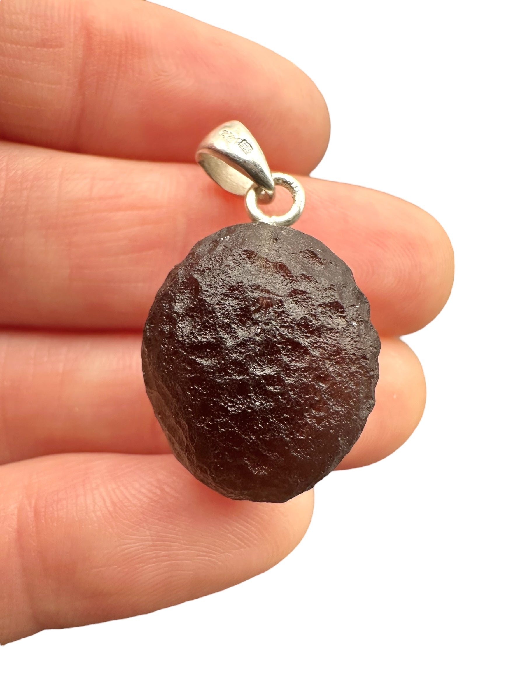Silver colombianite pendant