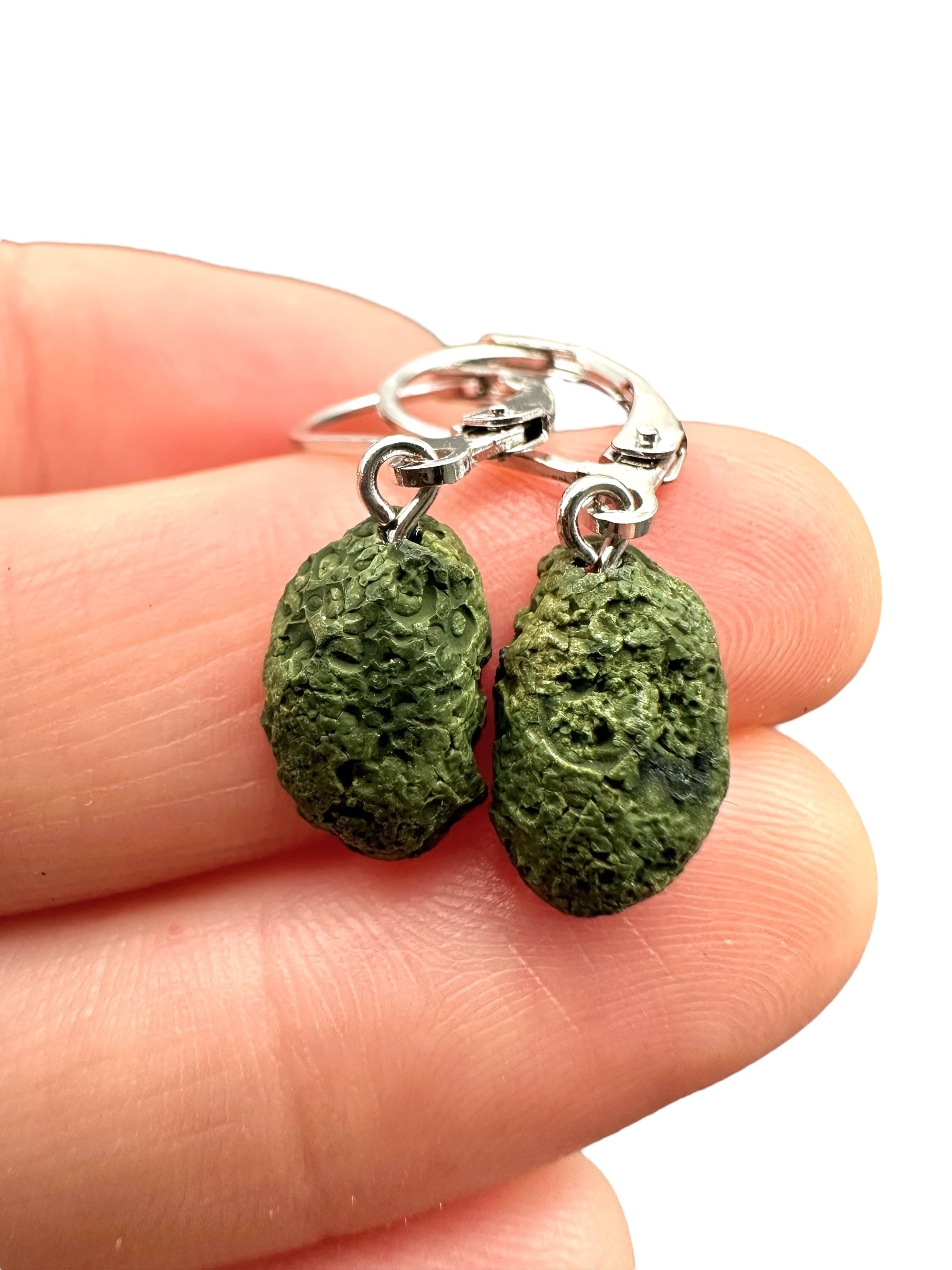 Silver agate minigeode earrings - SP/A017