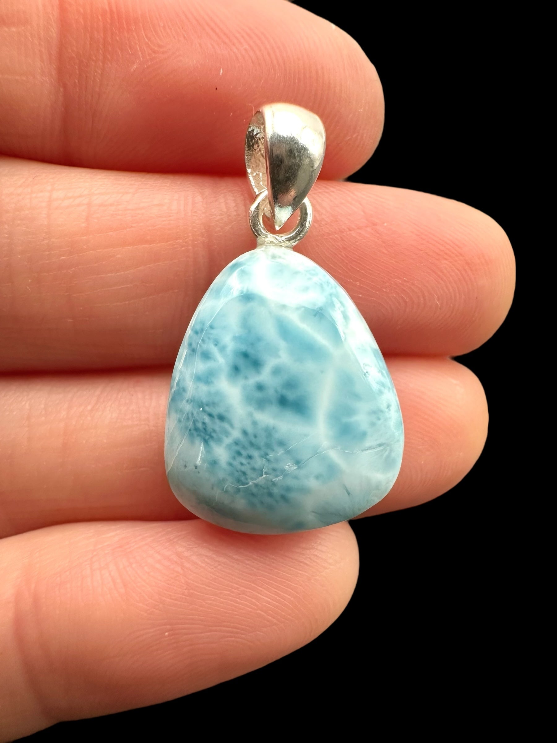 Silver larimar pendant – Dominican Republic