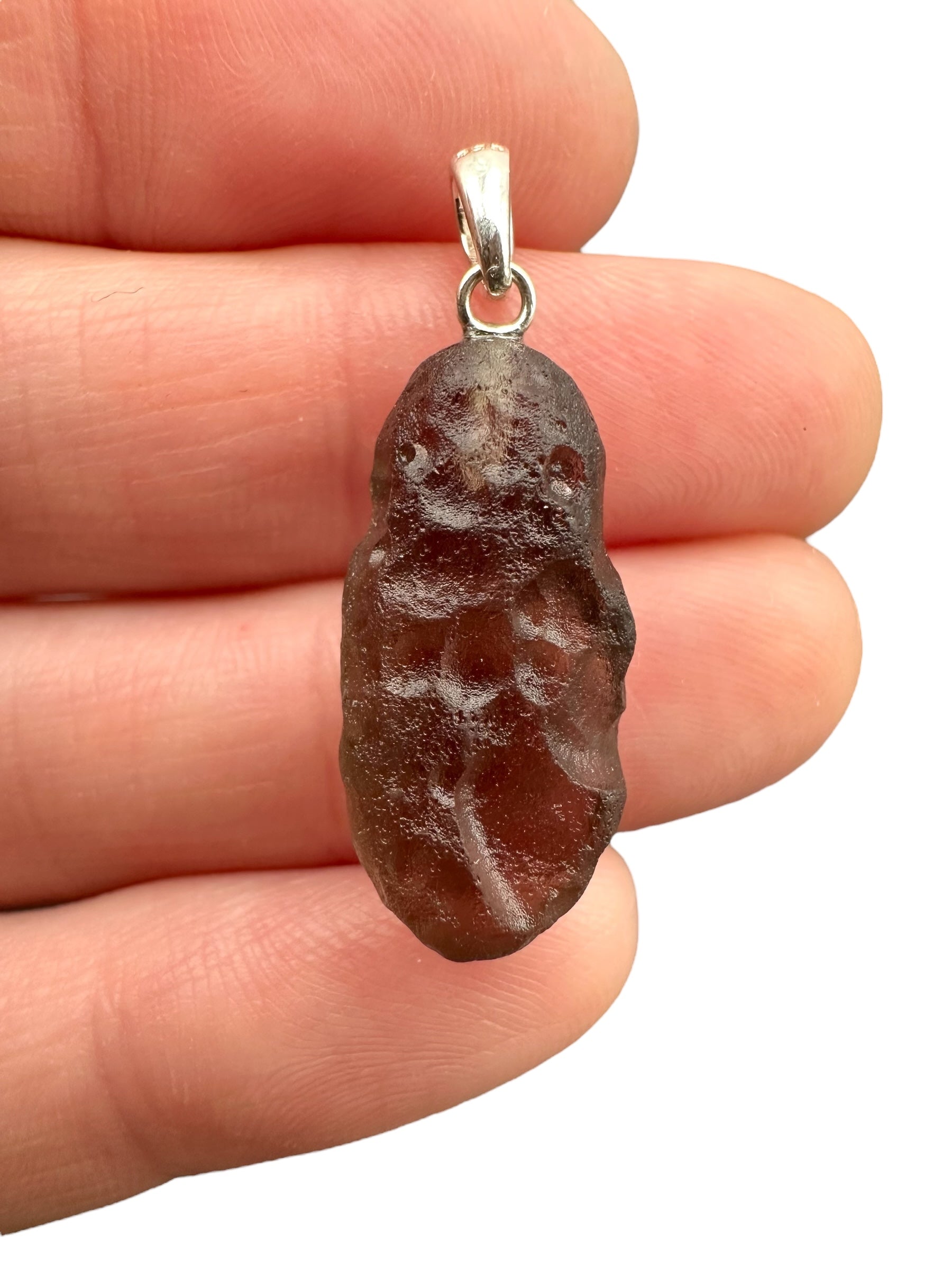 Silver colombianite pendant