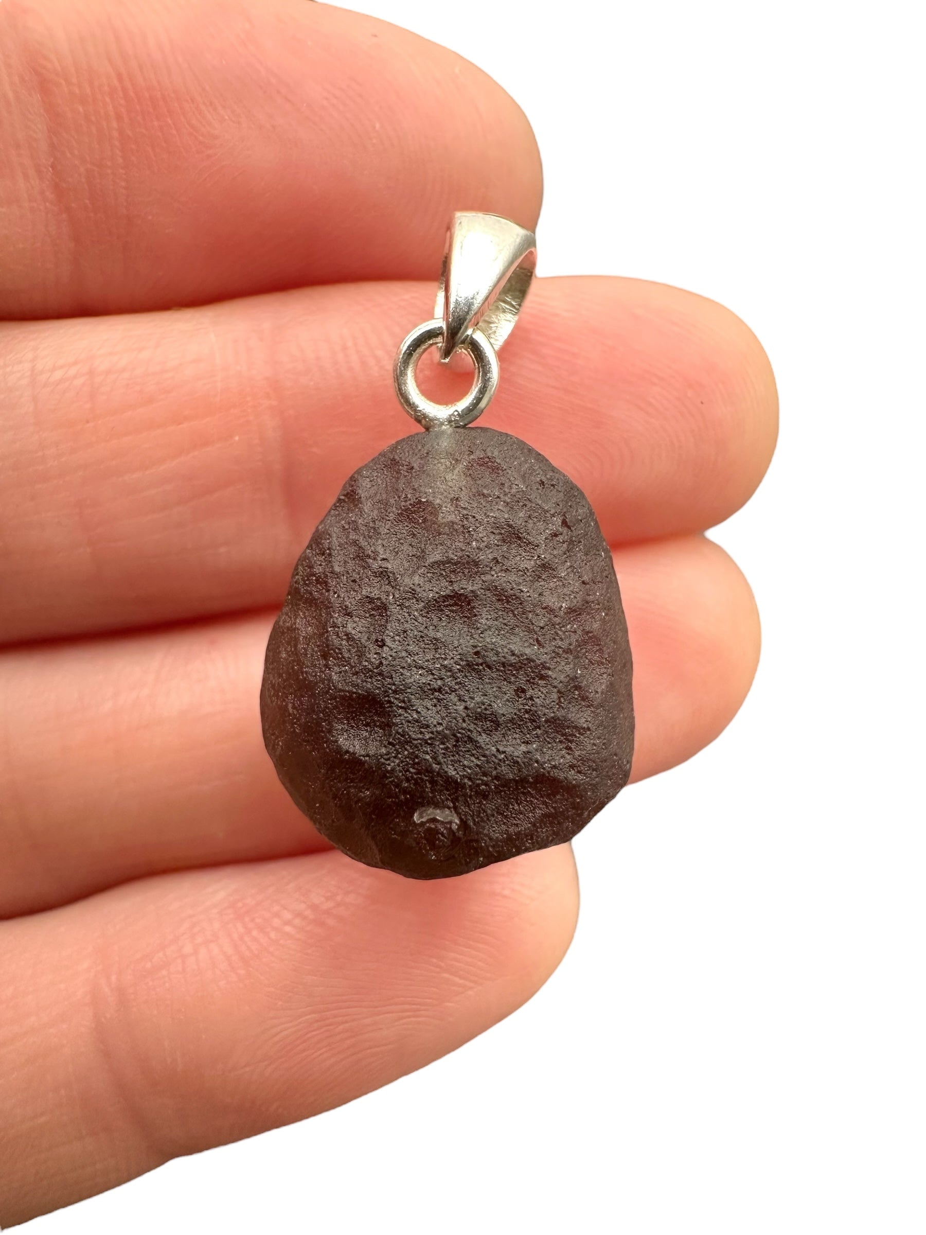 Silver colombianite pendant