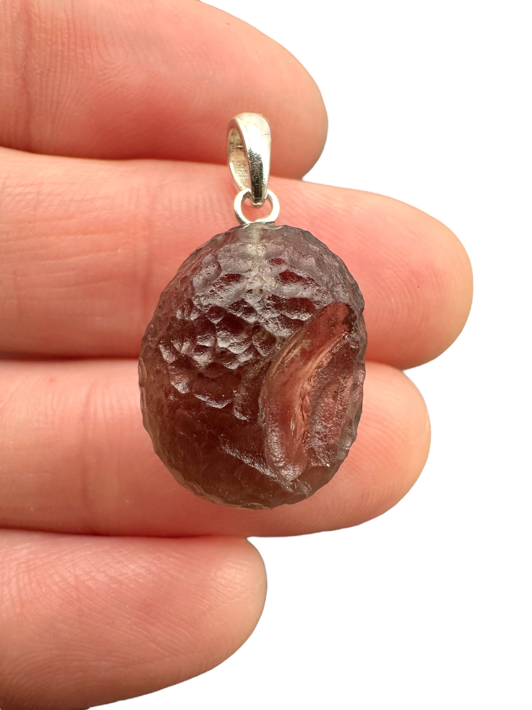 Silver colombianite pendant