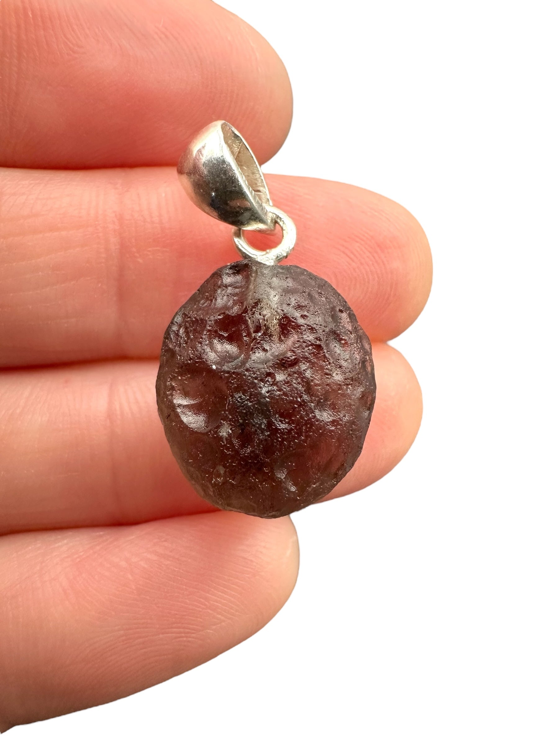 Silver colombianite pendant