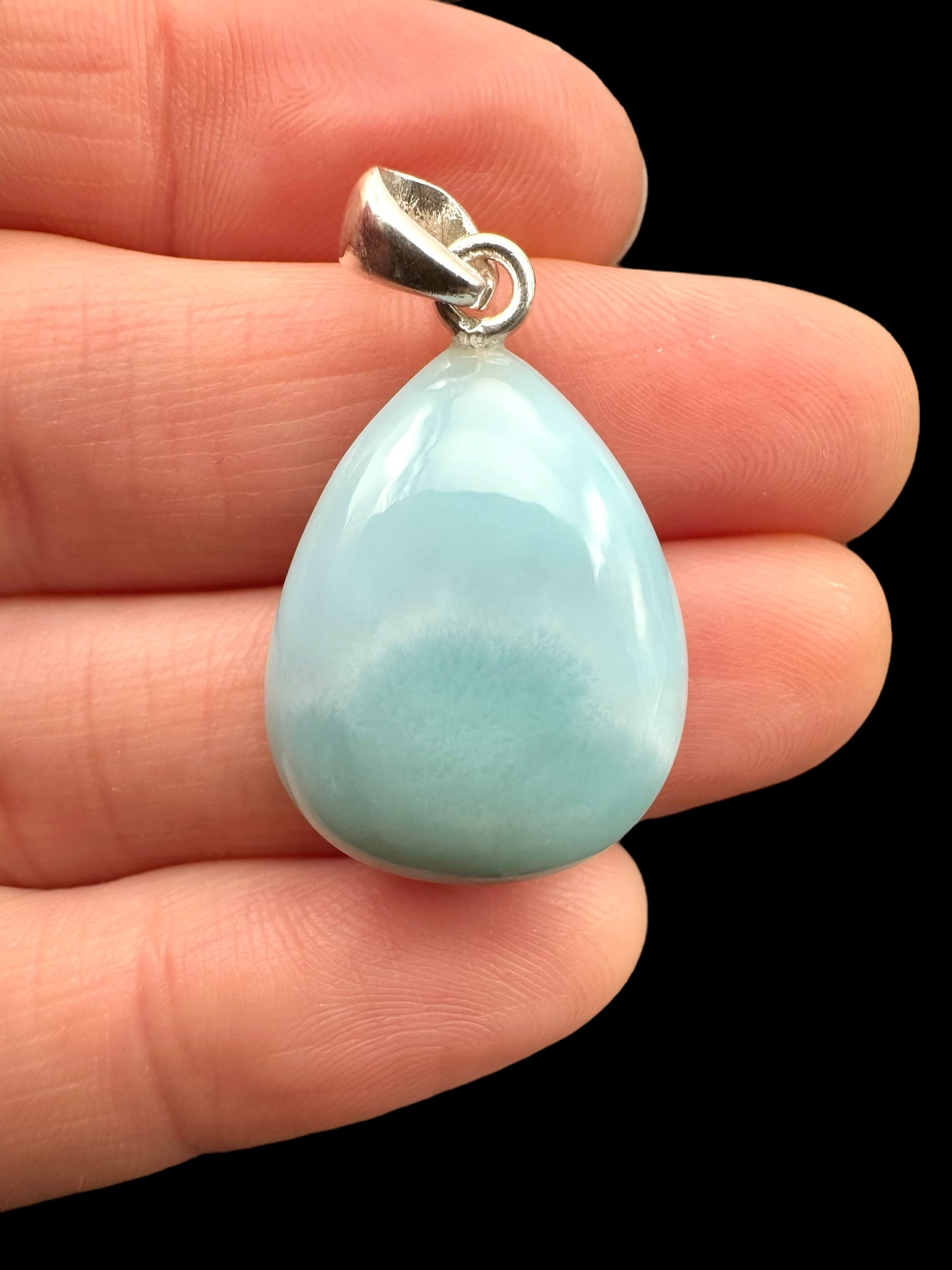Silver larimar pendant – Dominican Republic