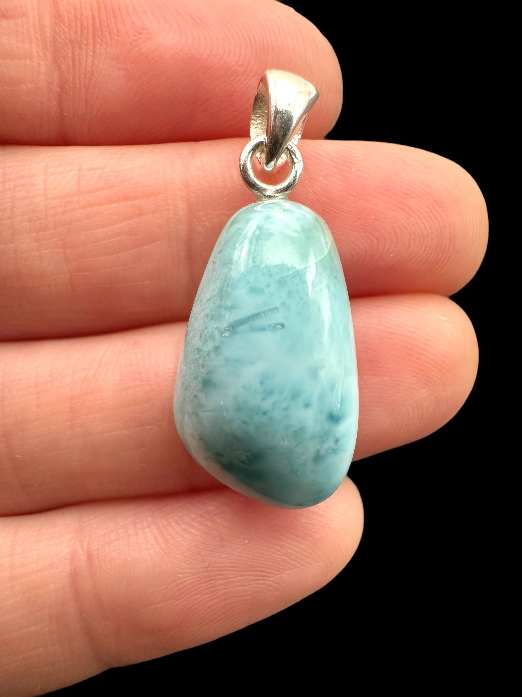 Silver larimar pendant – Dominican Republic