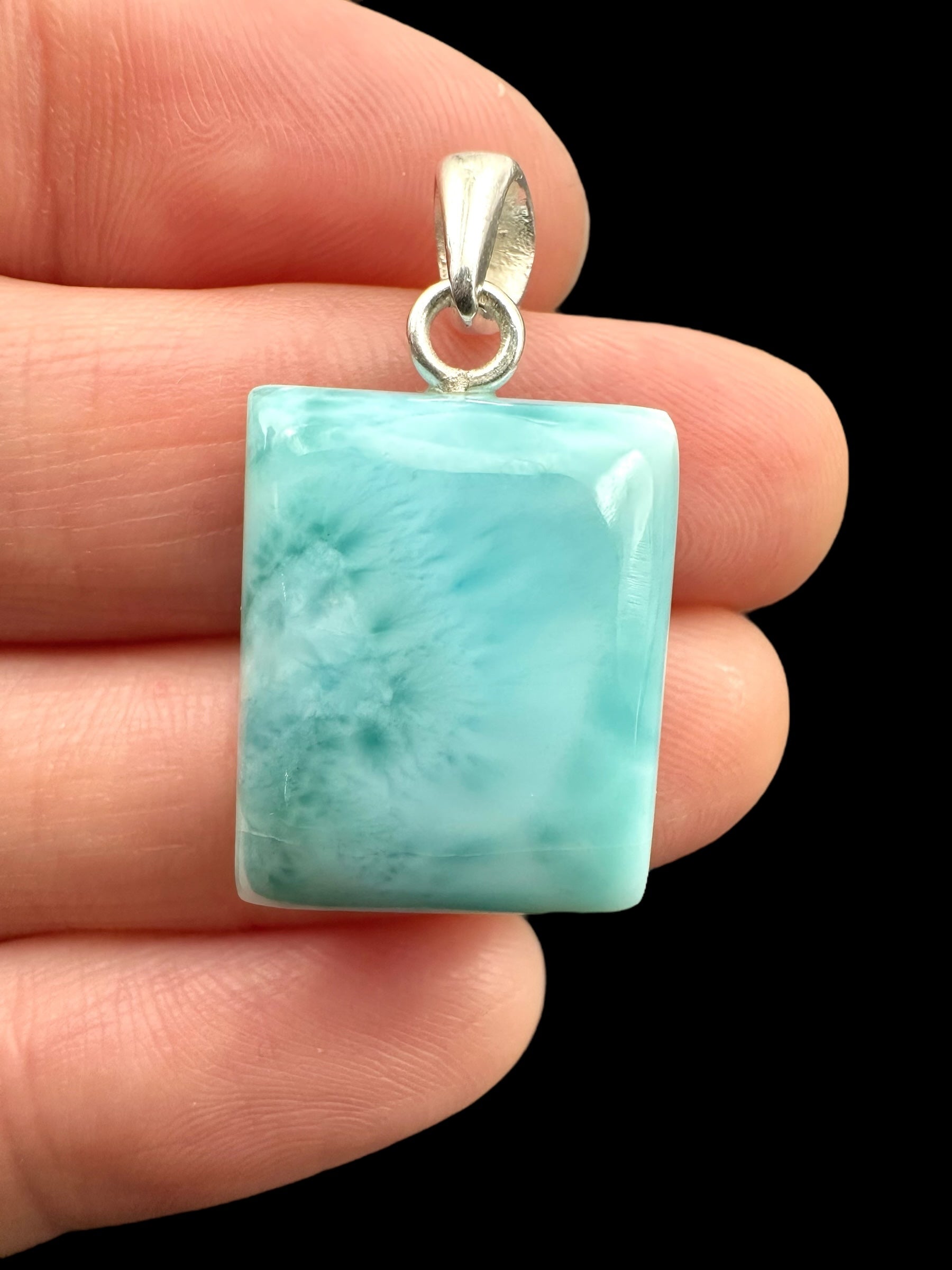Silver larimar pendant – Dominican Republic