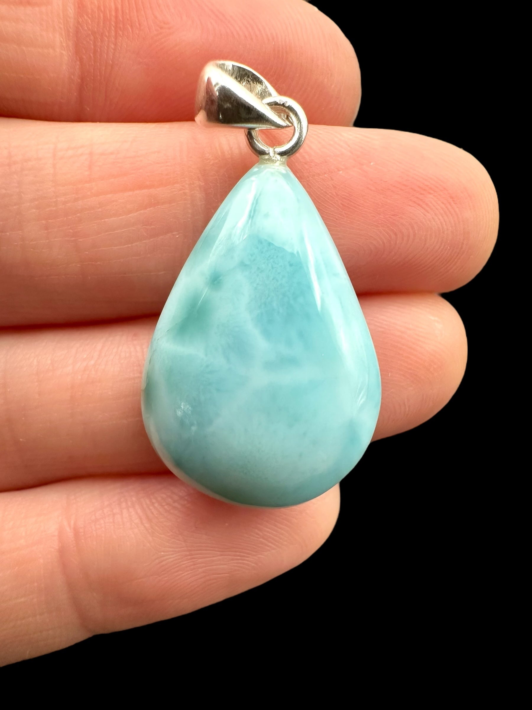Silver larimar pendant – Dominican Republic