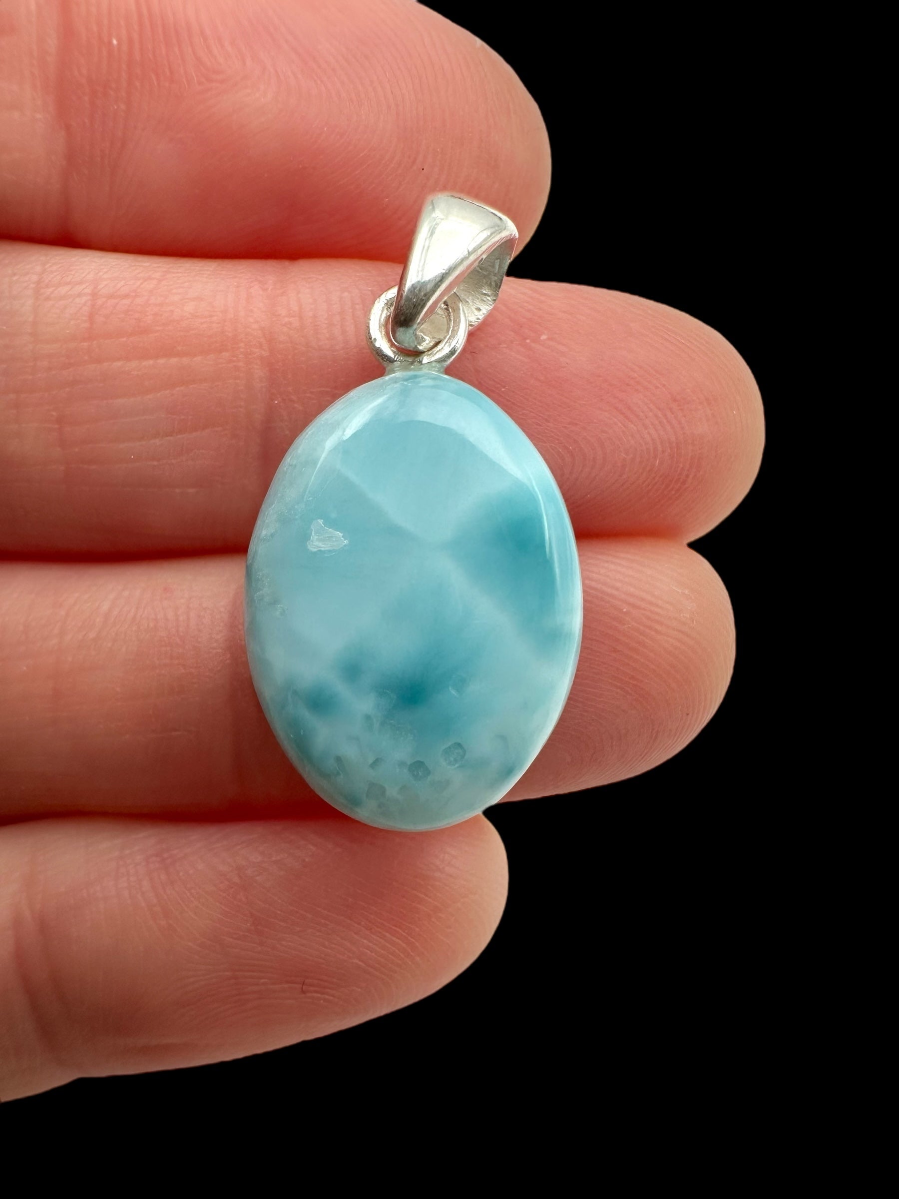 Silver larimar pendant – Dominican Republic