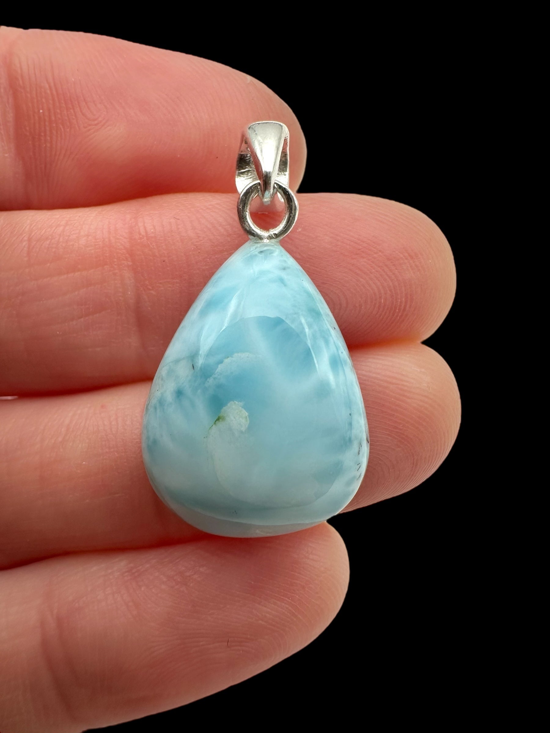 Silver larimar pendant – Dominican Republic