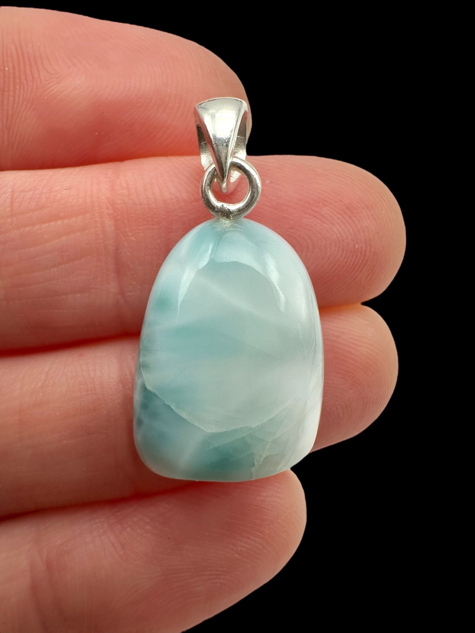 Silver larimar pendant – Dominican Republic