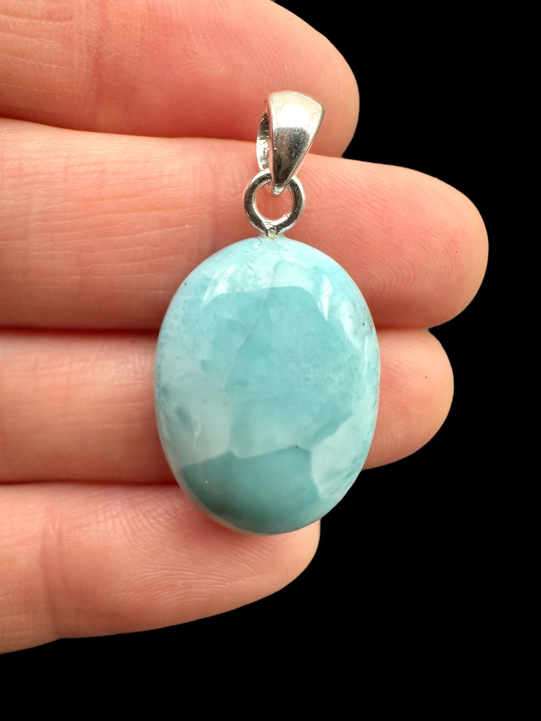 Silver larimar pendant – Dominican Republic