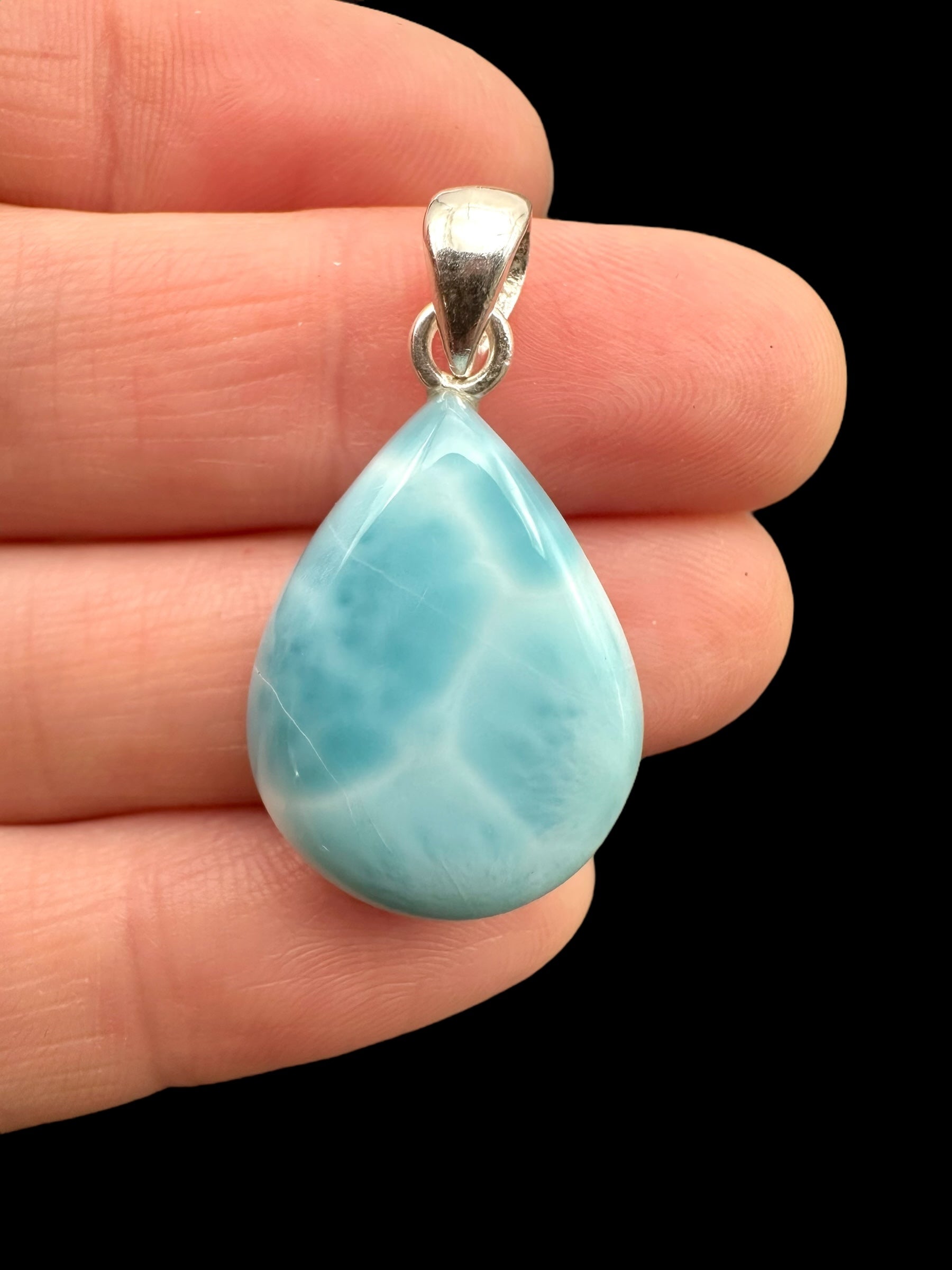 Silver larimar pendant – Dominican Republic
