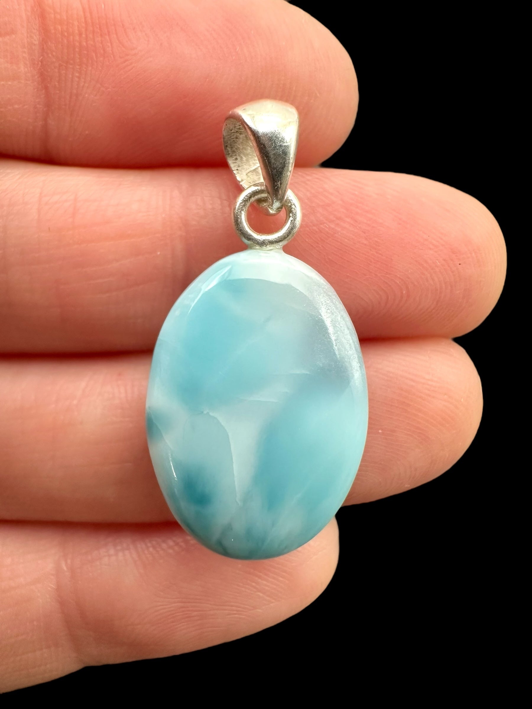 Silver larimar pendant – Dominican Republic