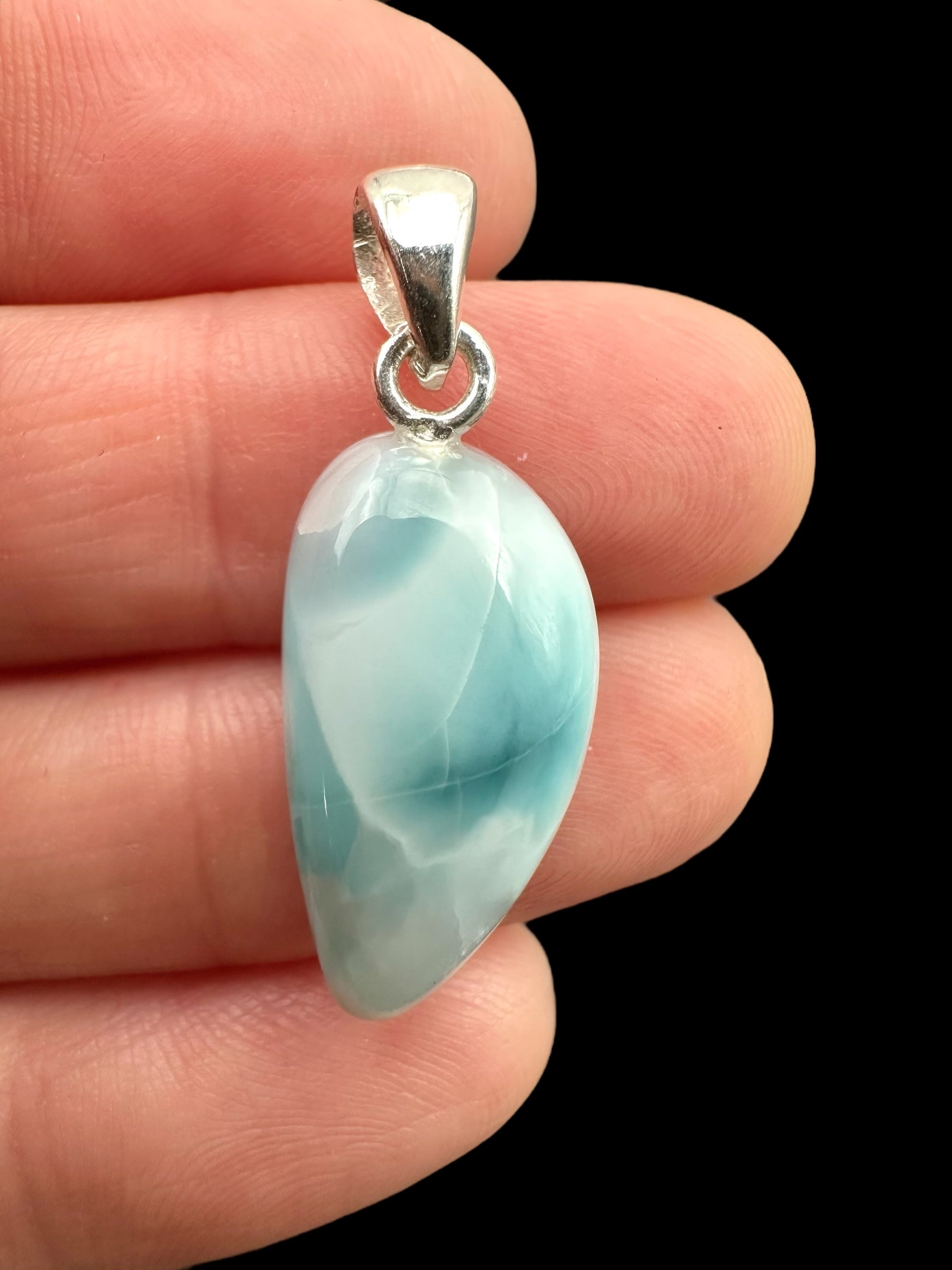 Silver larimar pendant – Dominican Republic