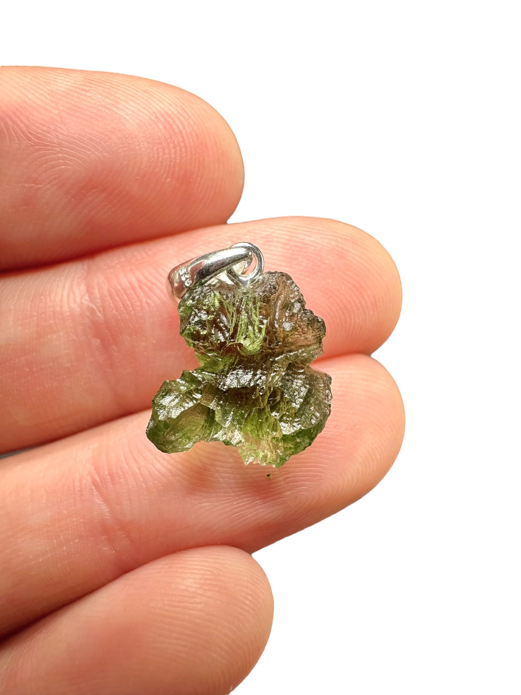 Silver moldavite pendant 1,3g