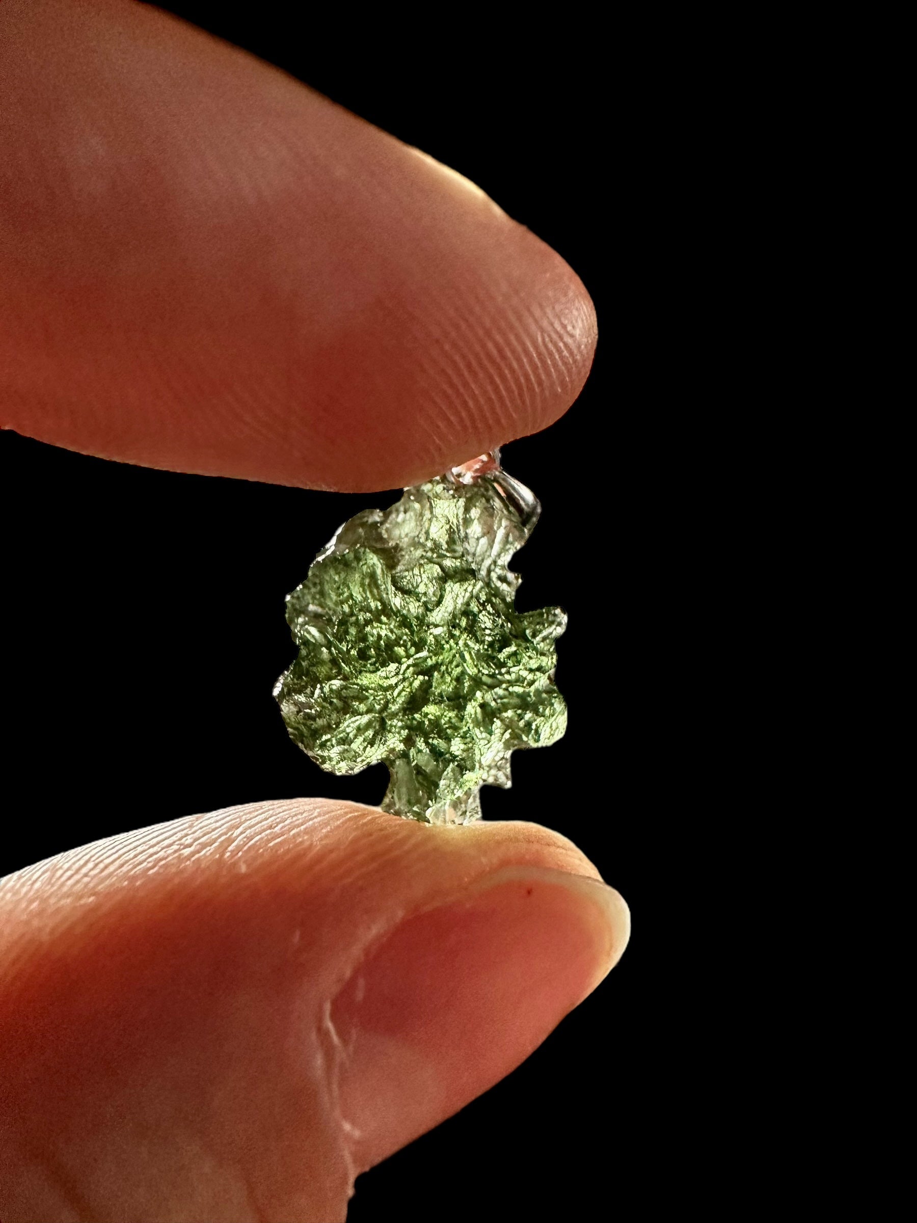 Silver moldavite pendant 1,6g - SP/V388