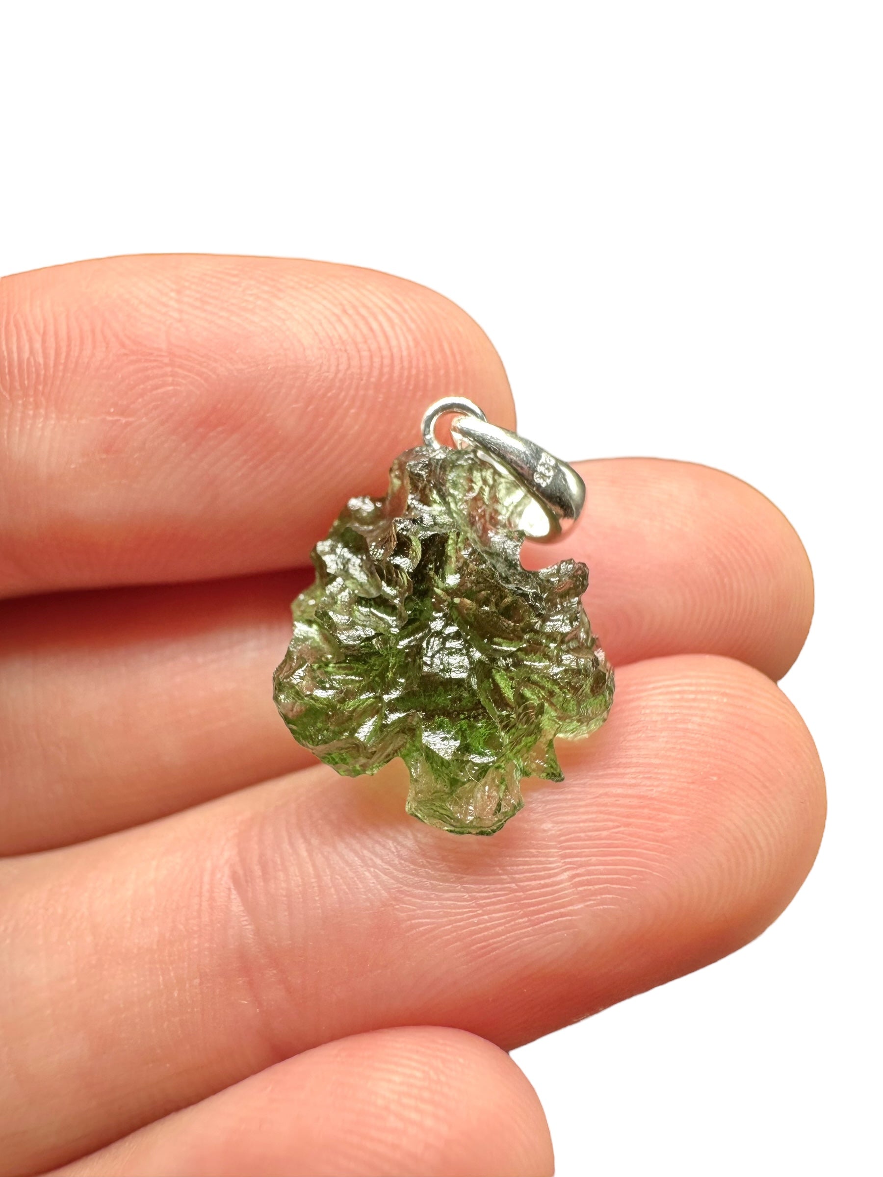 Silver moldavite pendant 1,6g