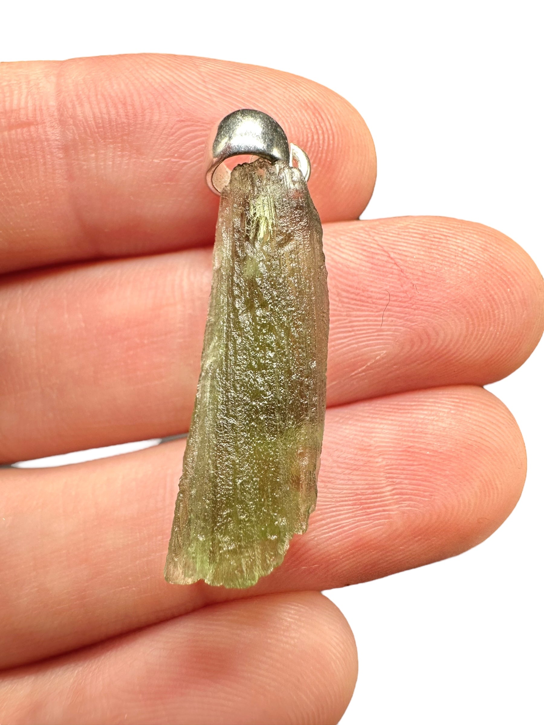 Silver moldavite pendant 2,3g