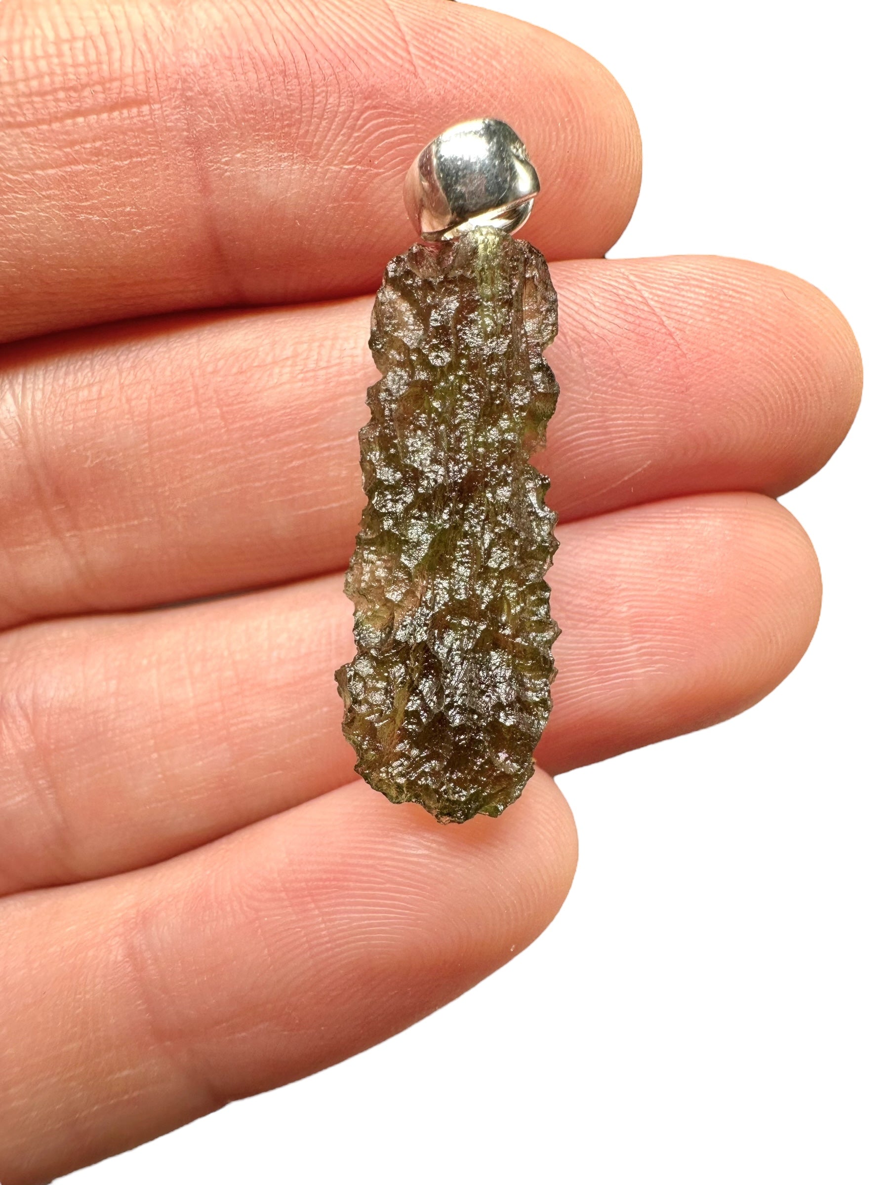 Silver moldavite pendant 2,2g