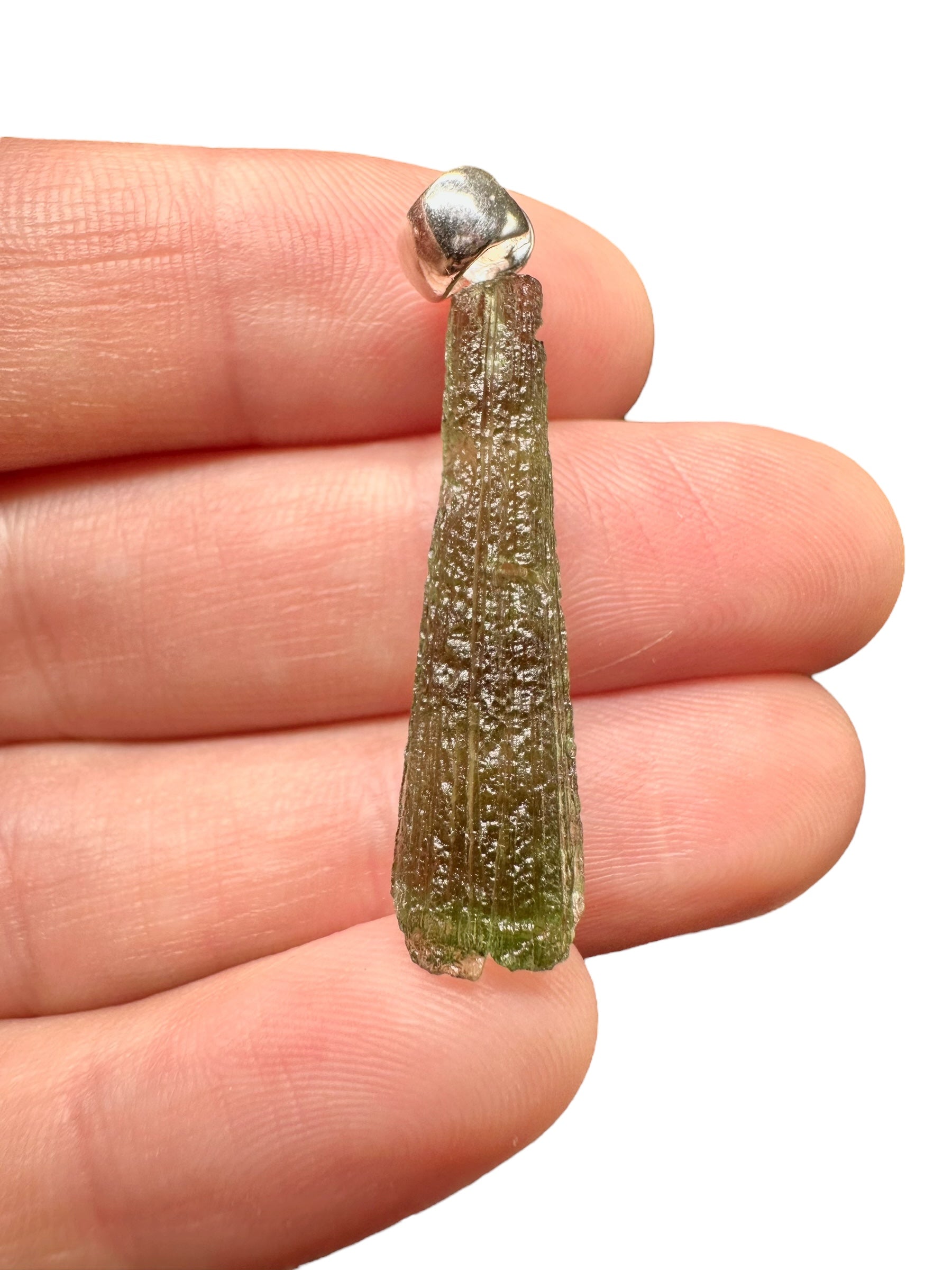 Silver moldavite pendant 2,1g - SP/V393