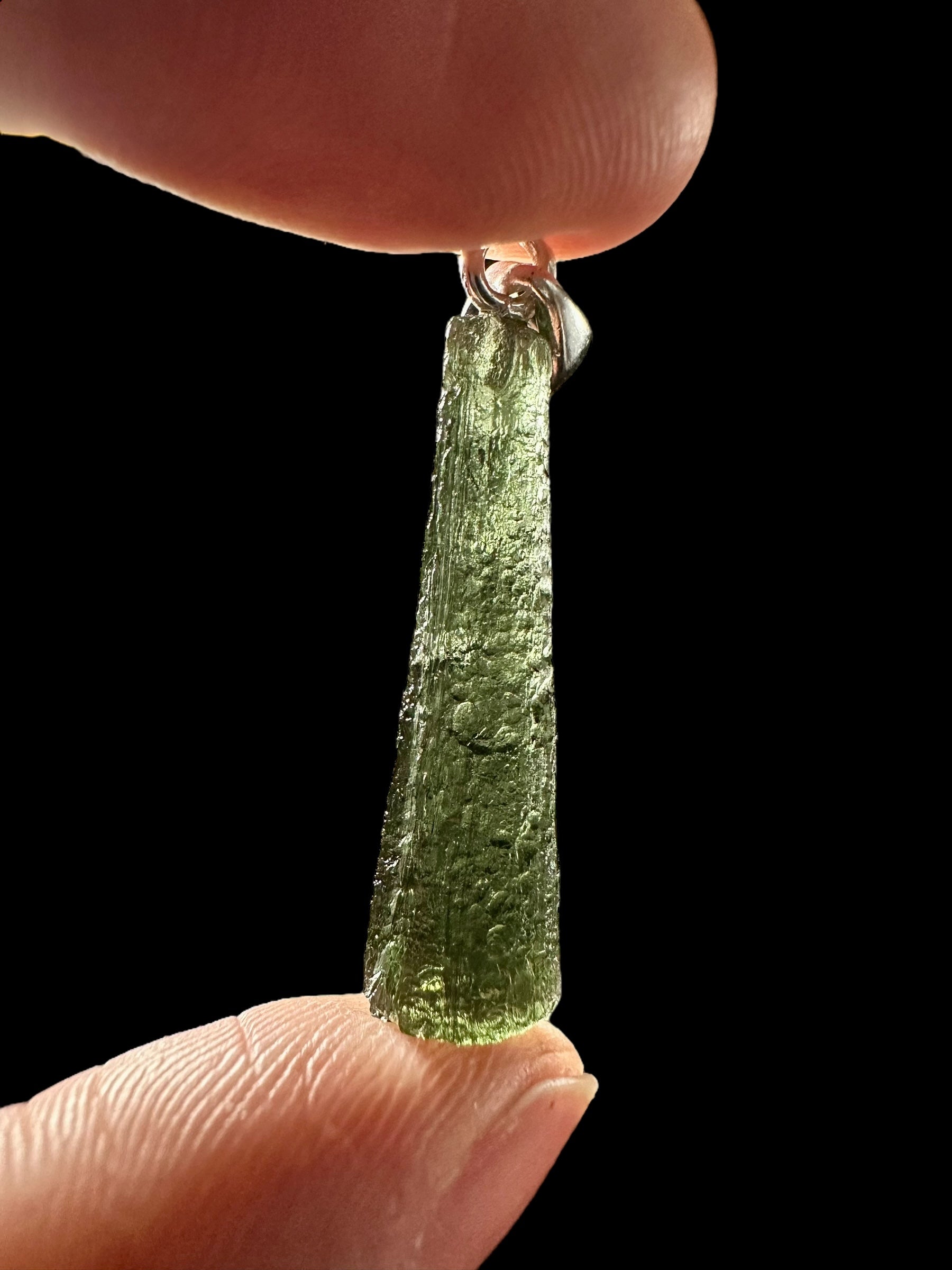 Silver moldavite pendant 2,1g - SP/V393