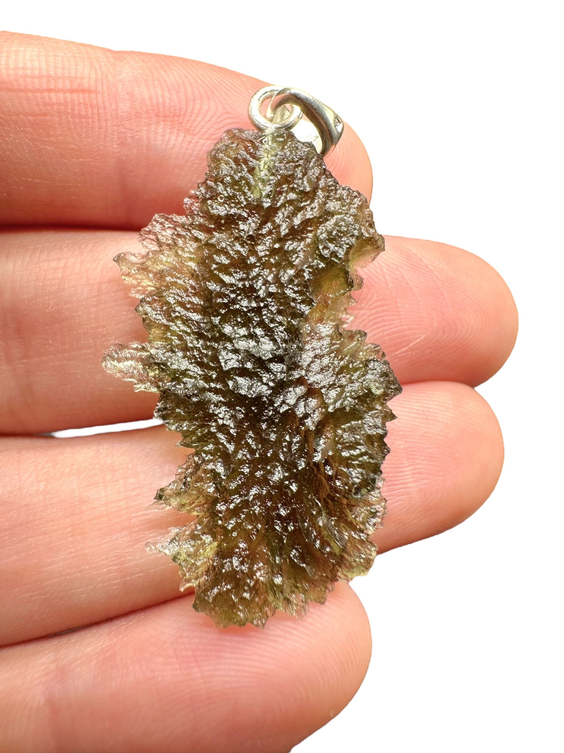 Silver moldavite pendant 3,3g
