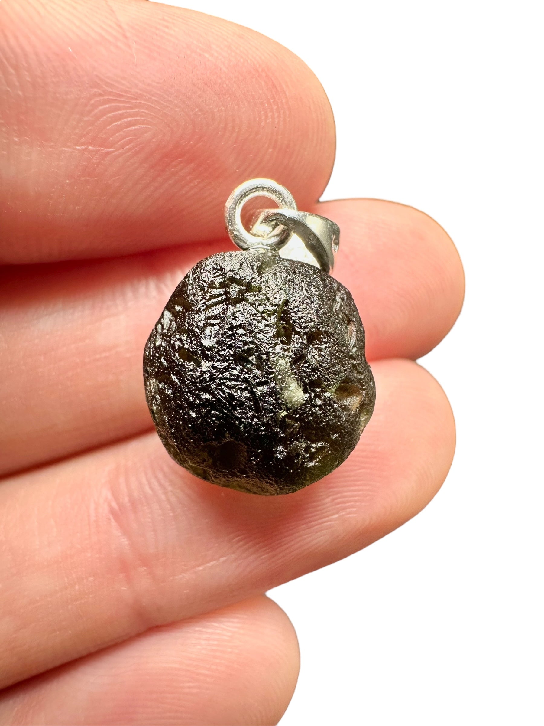 Silver moldavite pendant 2,7g