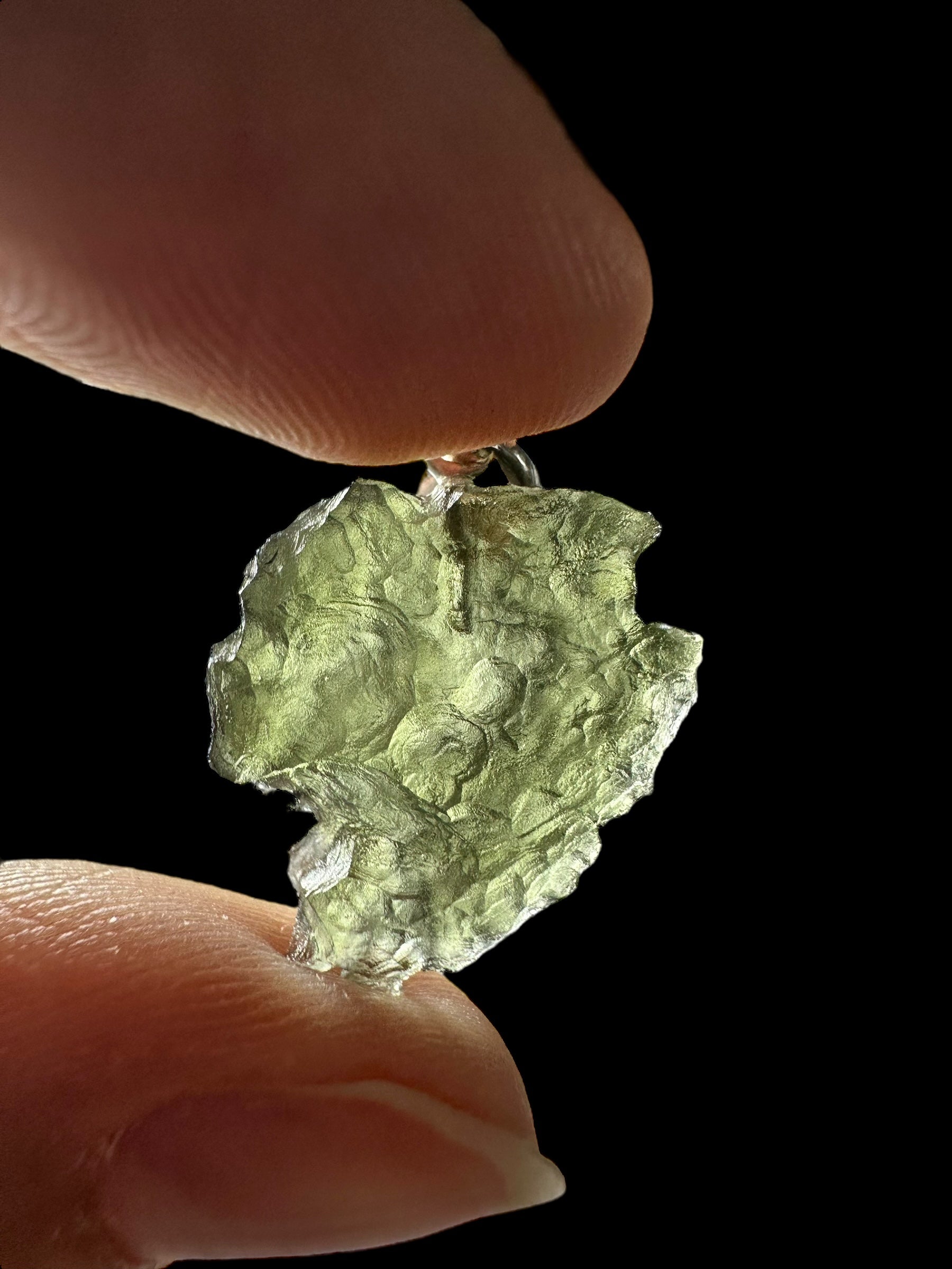 Silver moldavite pendant 2g - SP/V398