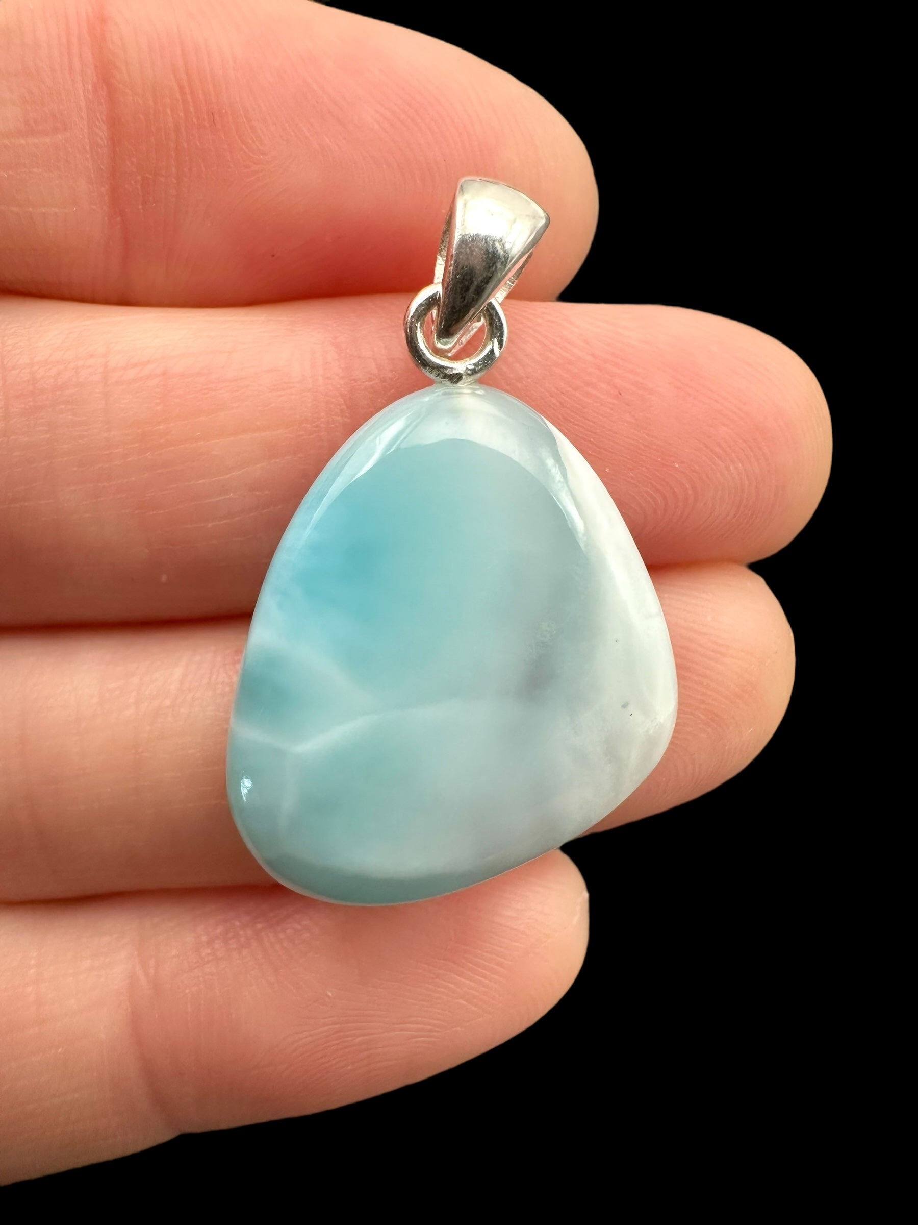 Silver larimar pendant – Dominican Republic