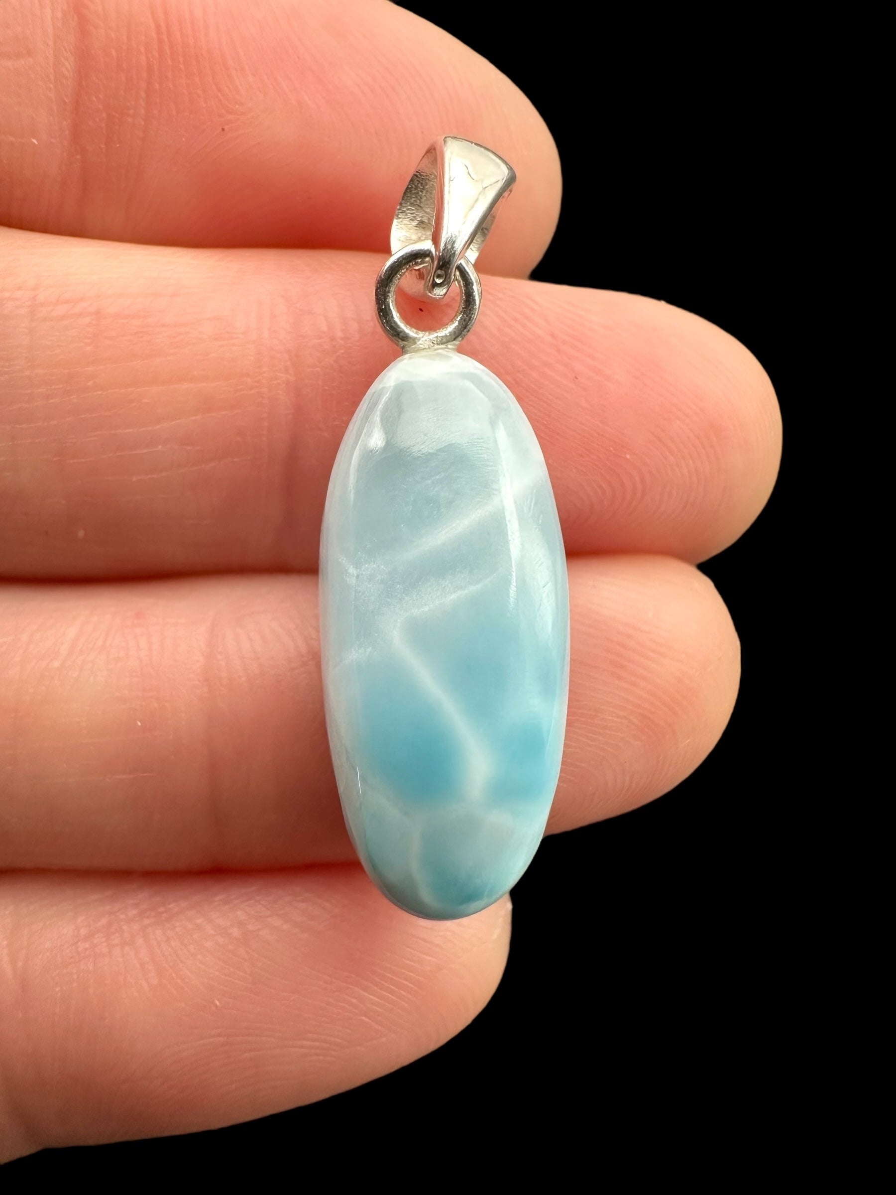 Silver larimar pendant – Dominican Republic