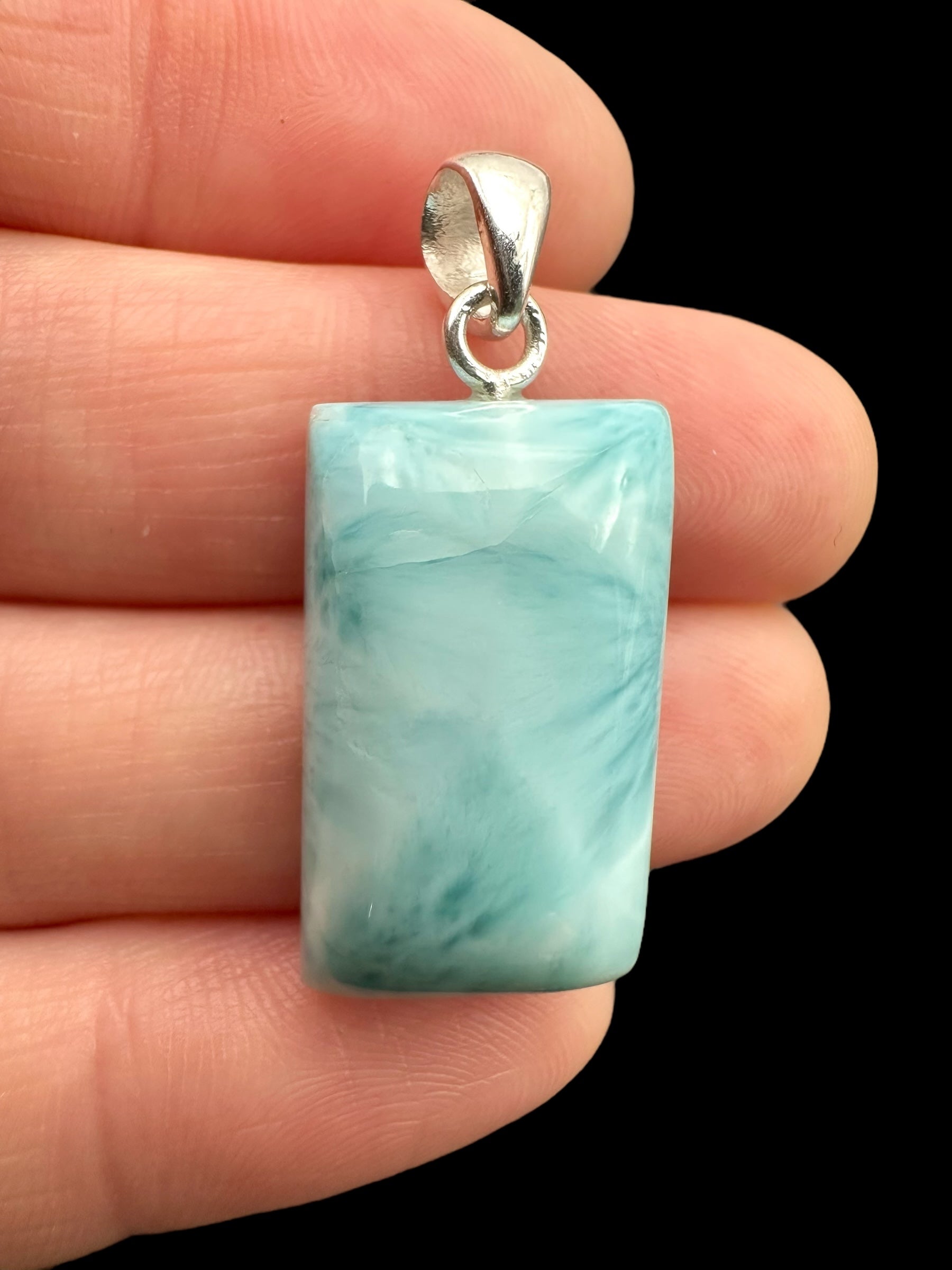 Silver larimar pendant – Dominican Republic