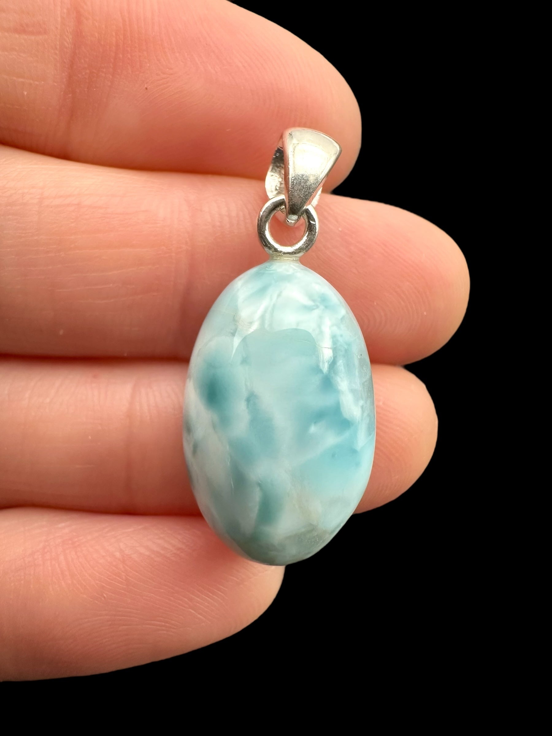 Silver larimar pendant – Dominican Republic