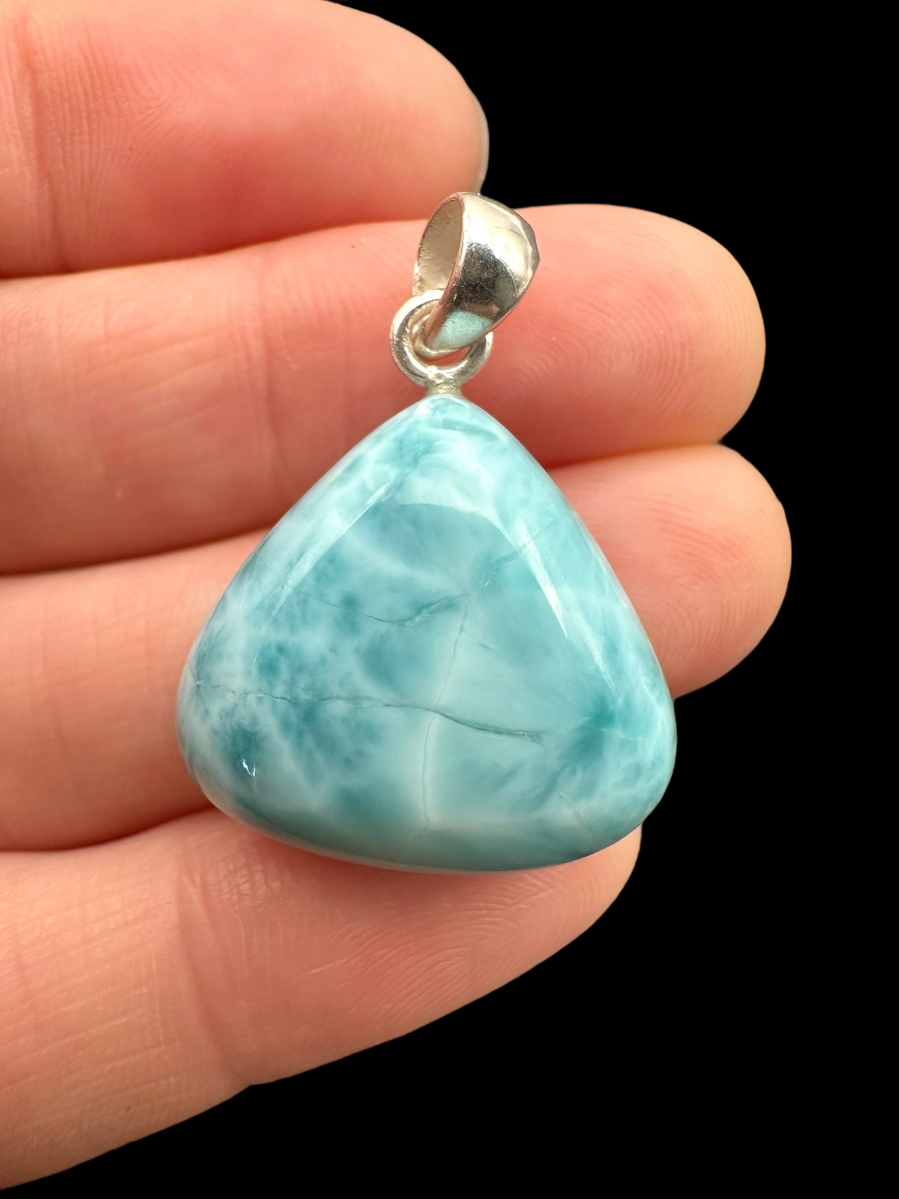 Silver larimar pendant – Dominican Republic