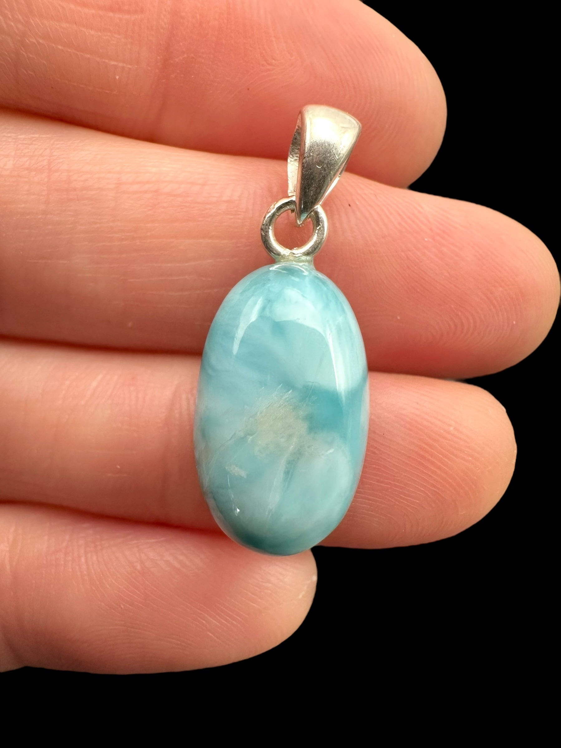 Silver larimar pendant – Dominican Republic
