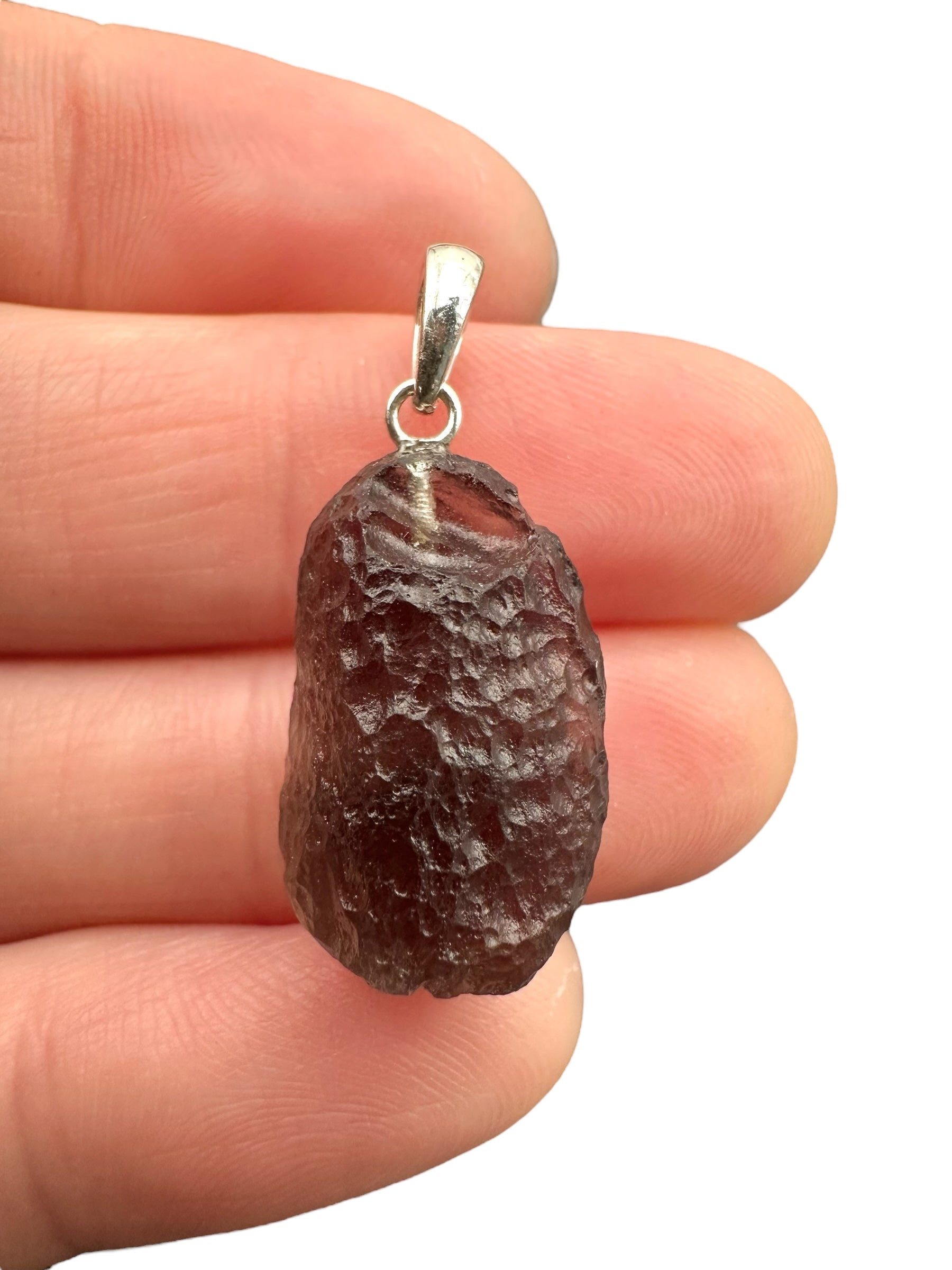 Silver colombianite pendant