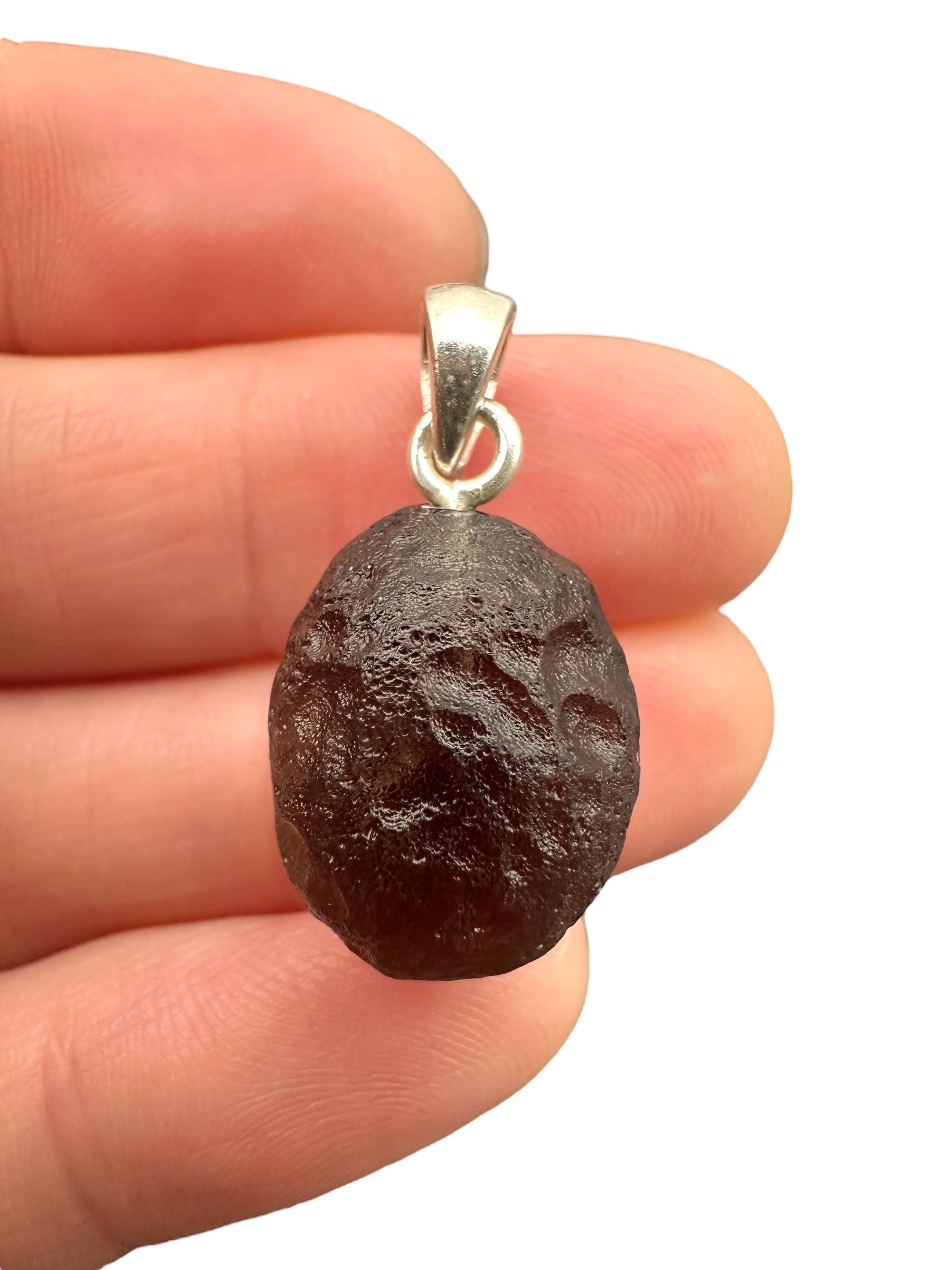 Silver colombianite pendant