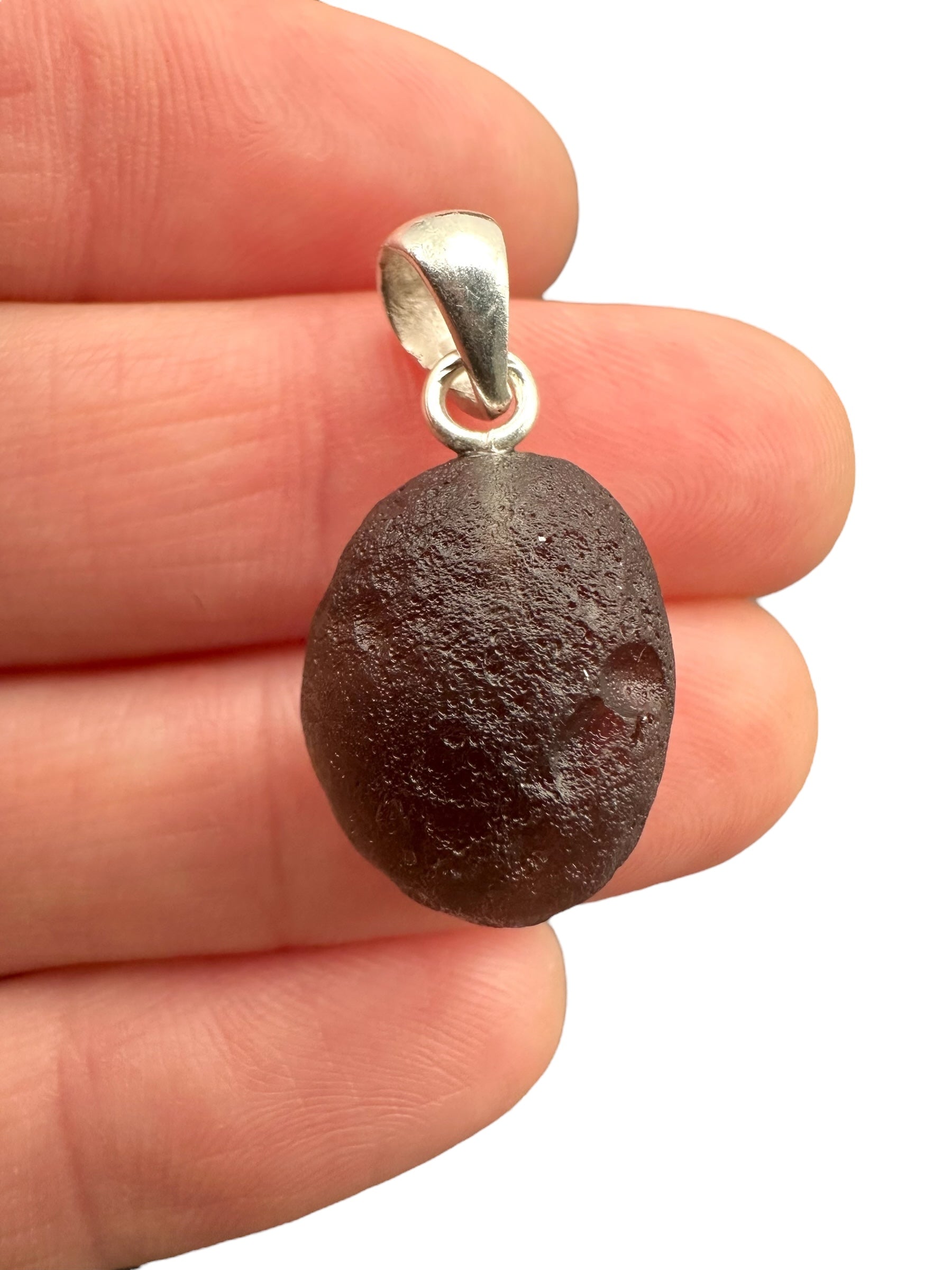 Silver colombianite pendant