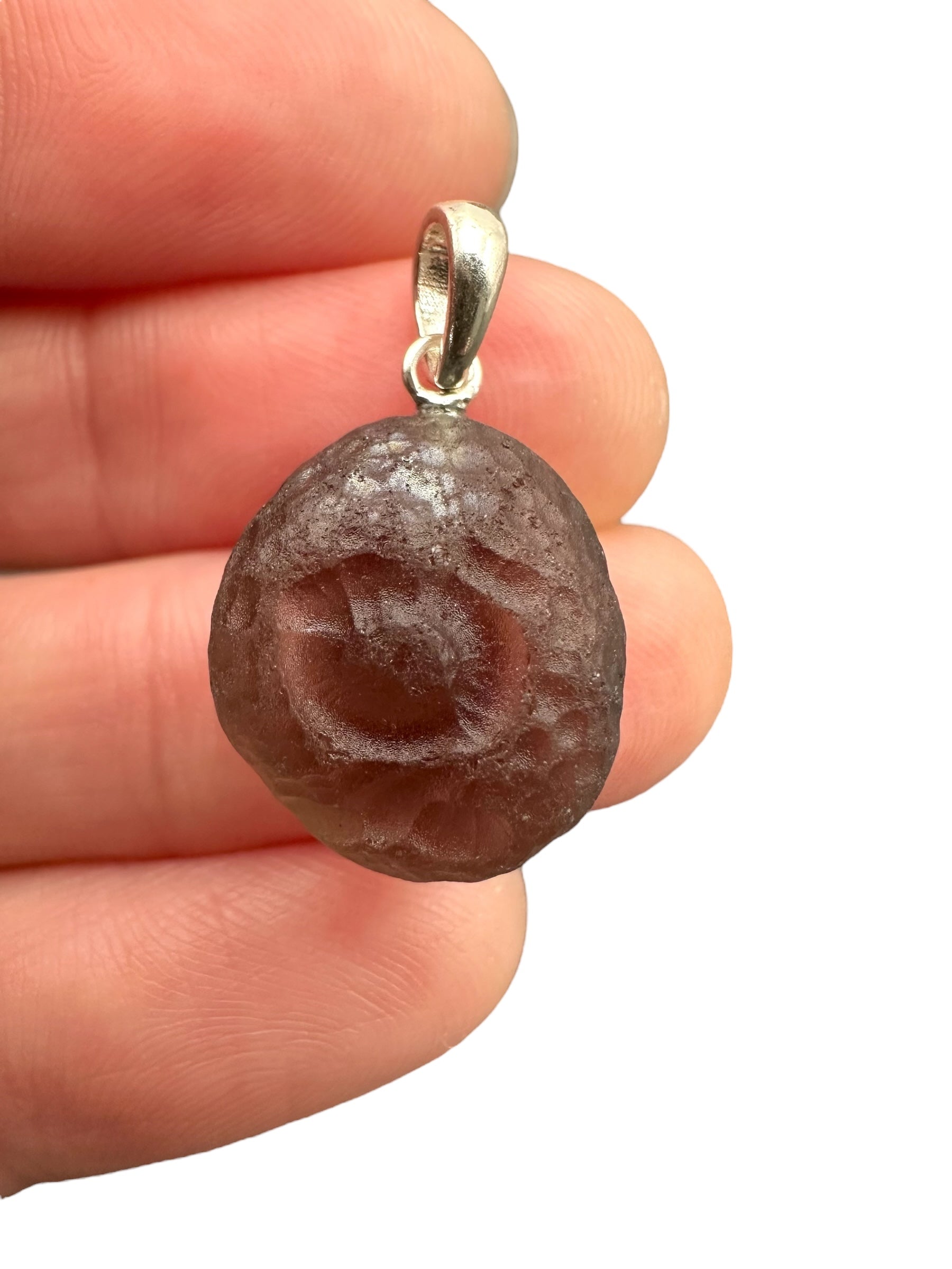 Silver colombianite pendant