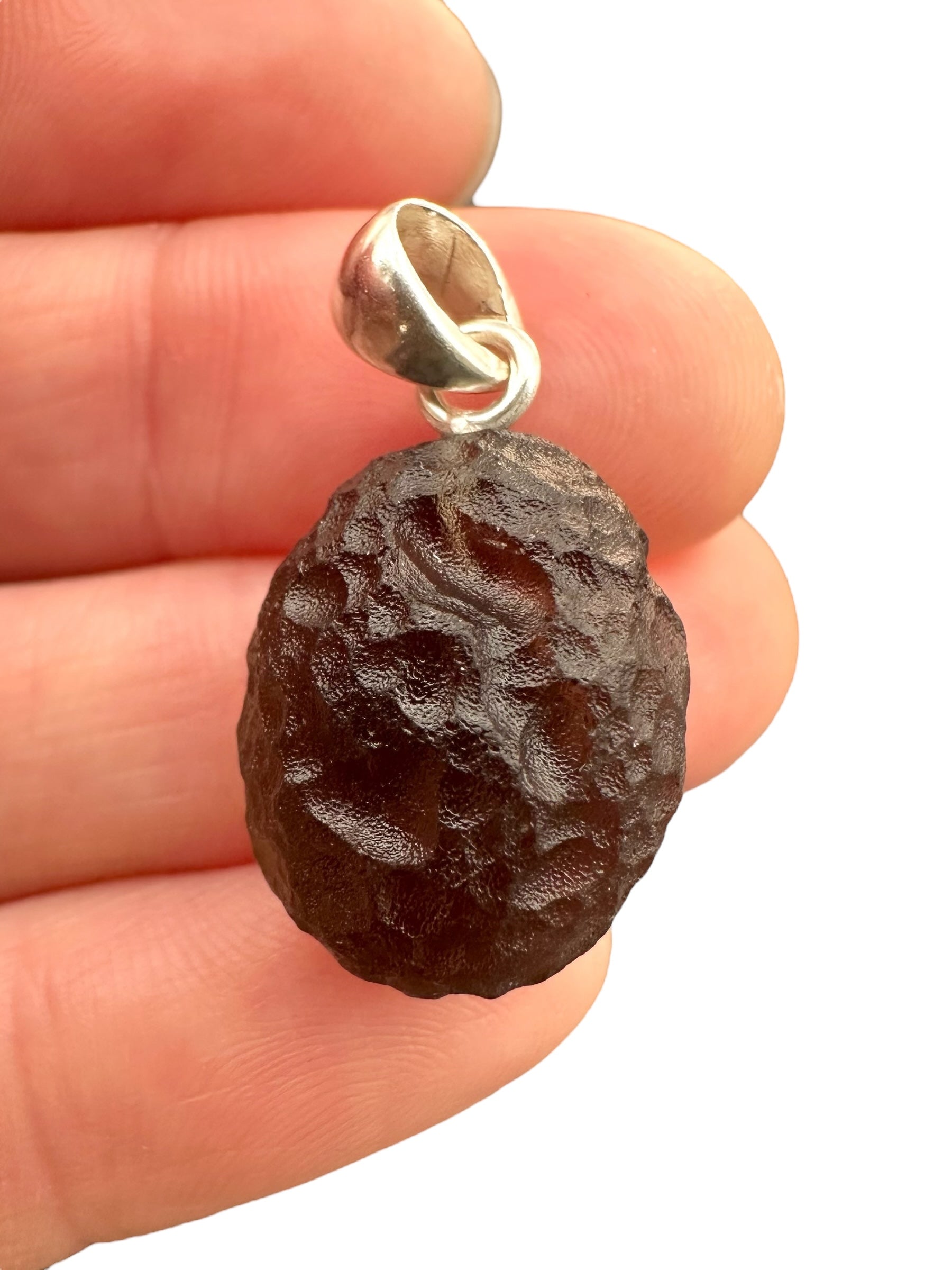 Silver colombianite pendant