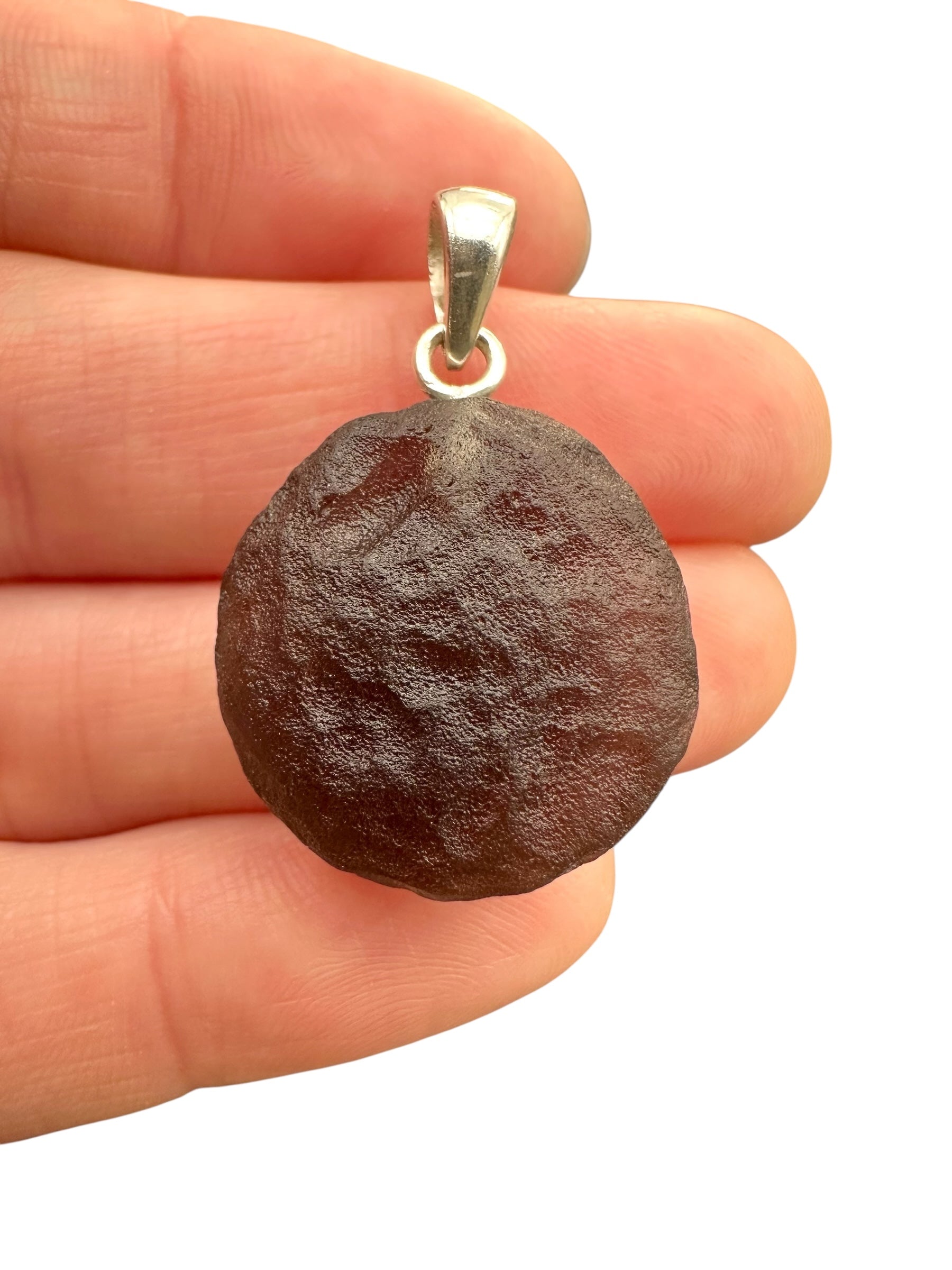 Silver colombianite pendant