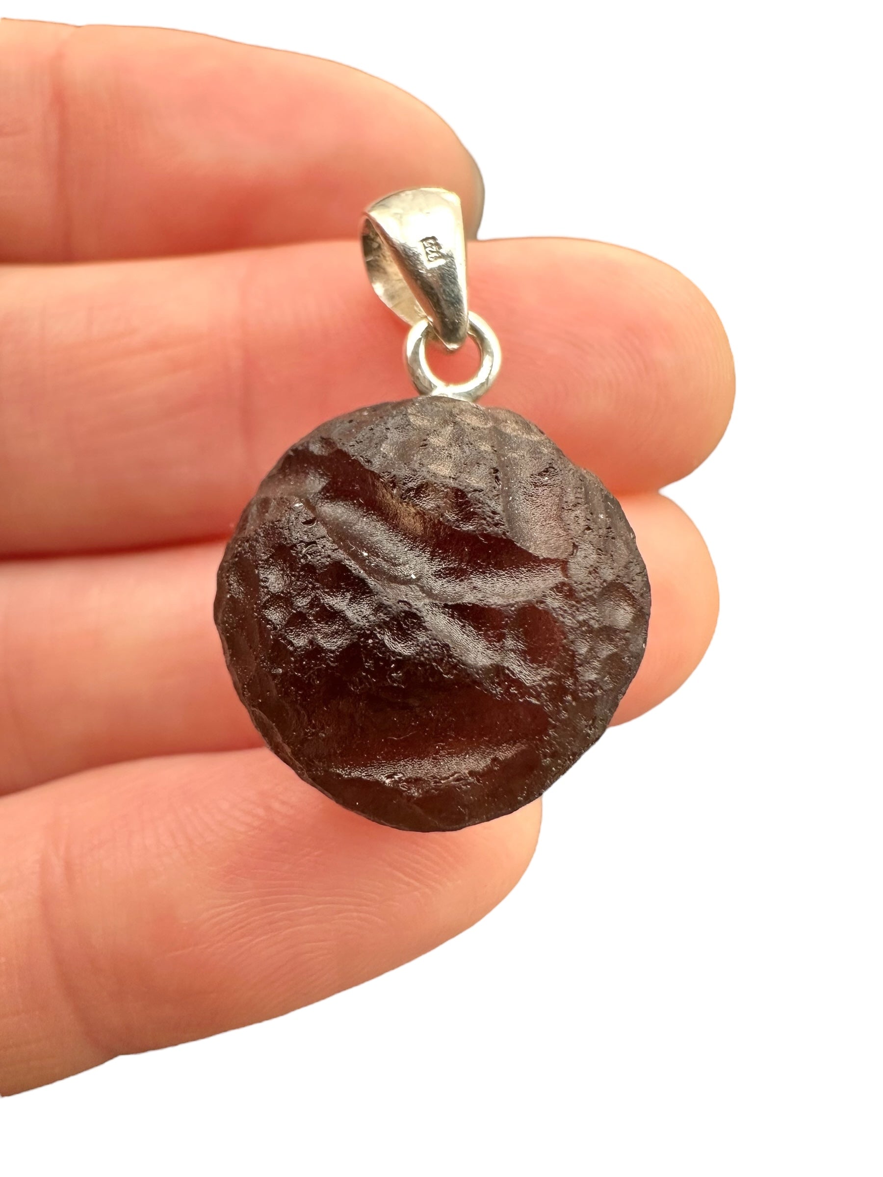 Silver colombianite pendant